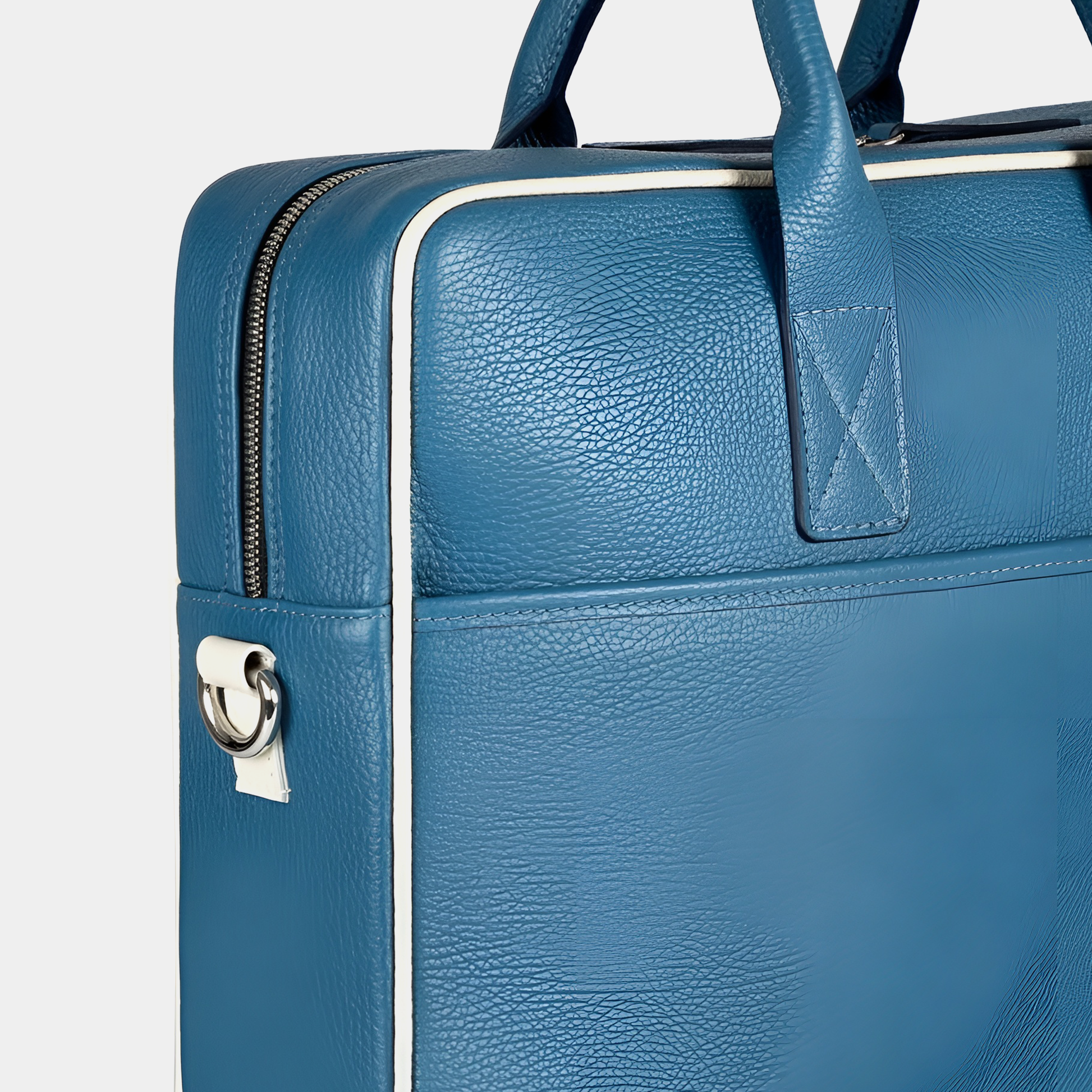 Bolso Ejecutivo  grande en piel de vacuno en color azul para hombre