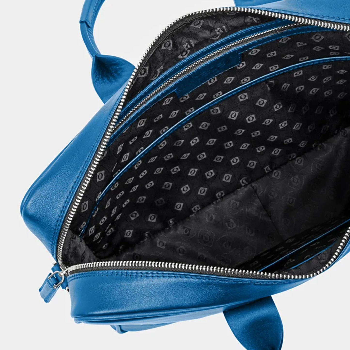 Bolso Ejecutivo grande en piel de vacuno en color azul para hombre