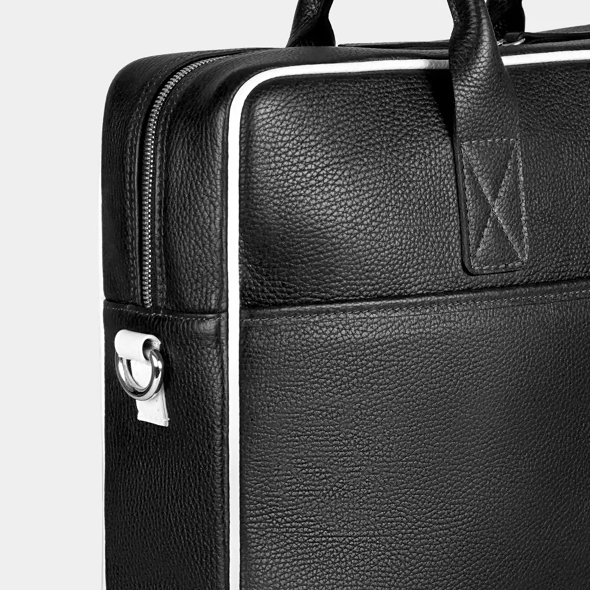 Bolso Ejecutivo  grande en piel de vacuno en color negro para hombre