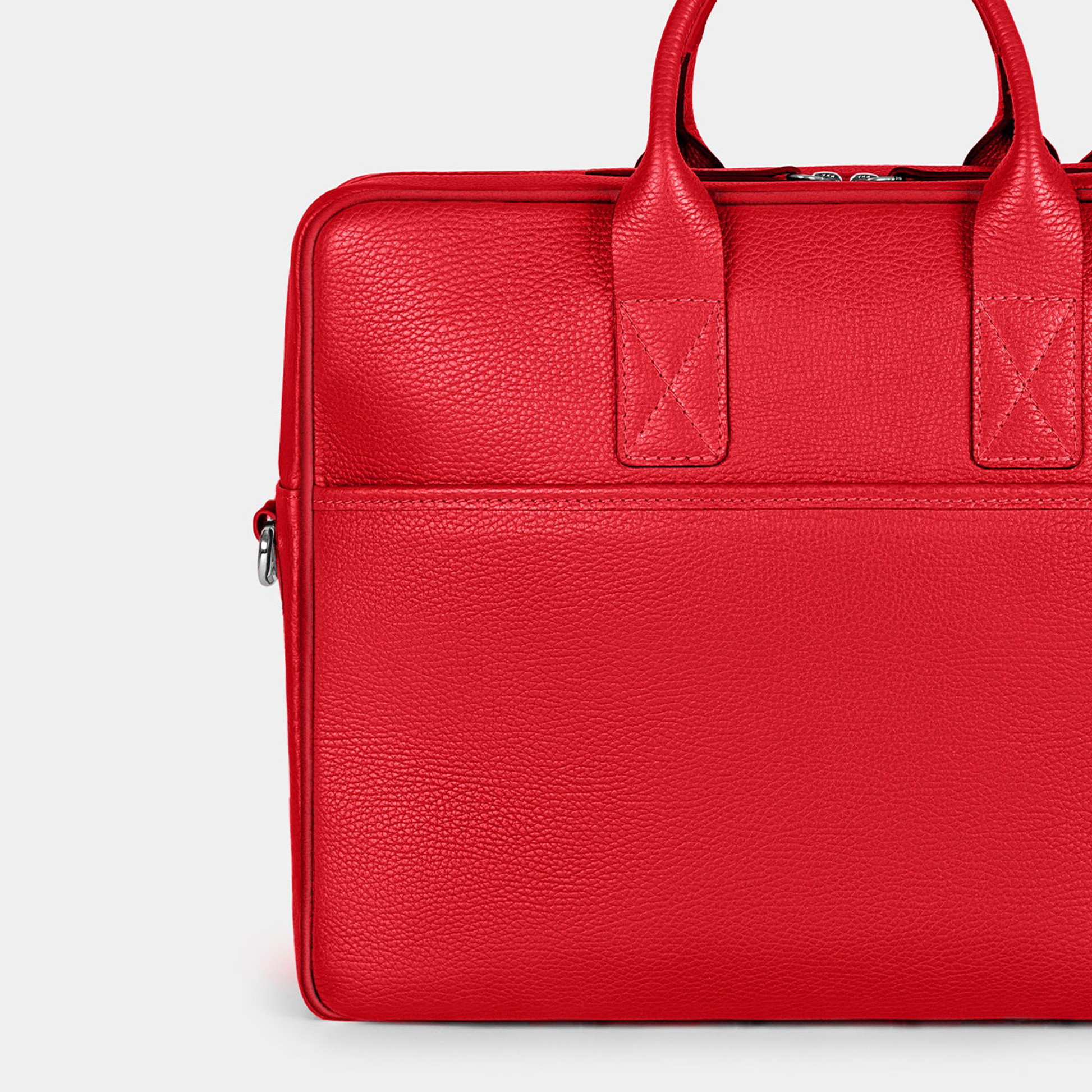 Bolso Ejecutivo  grande en piel de vacuno en color roja para hombre