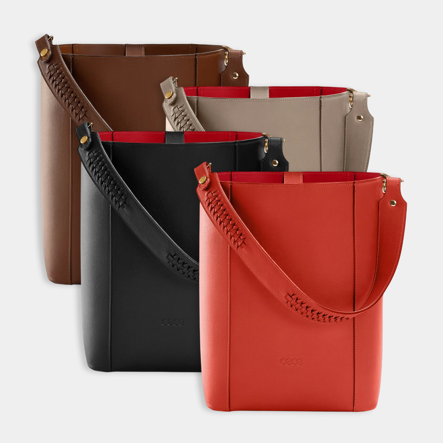 Bolso Shopper grande en piel de vacuno en color naranja para mujer