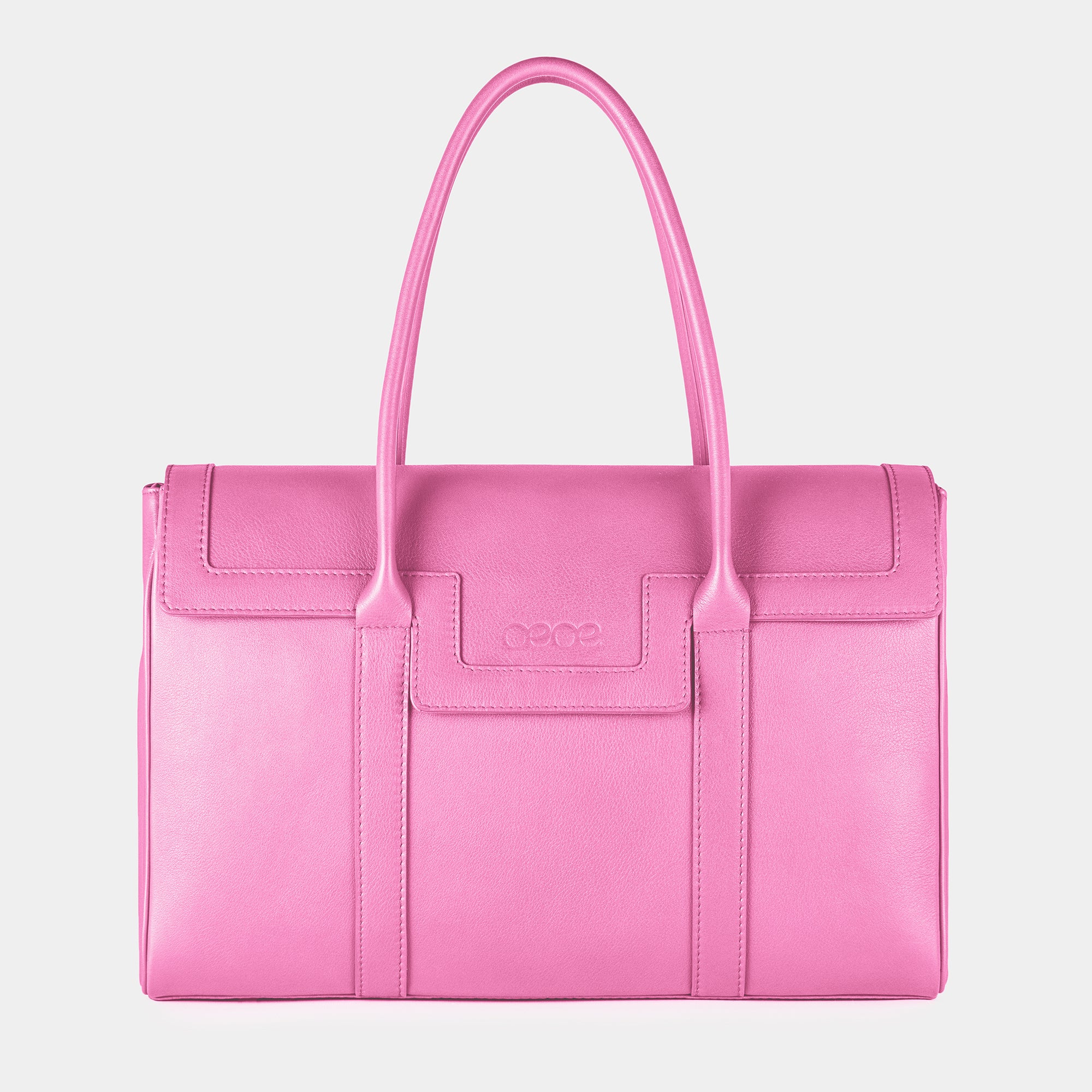 Bolso ejecutivo para mujer en piel napa de ternera de color rosa