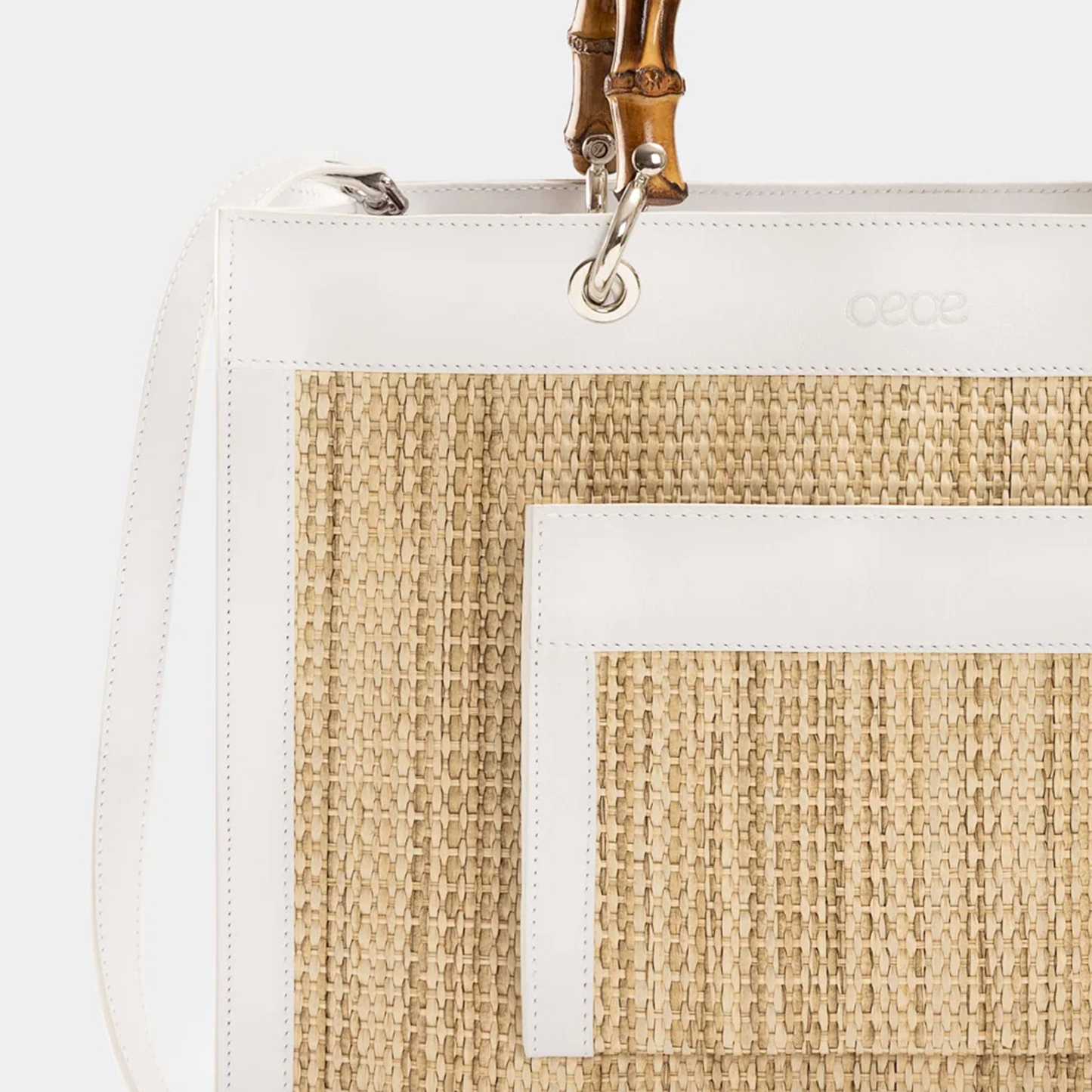 Bolso grande en piel de vacuno en color blanco para mujer