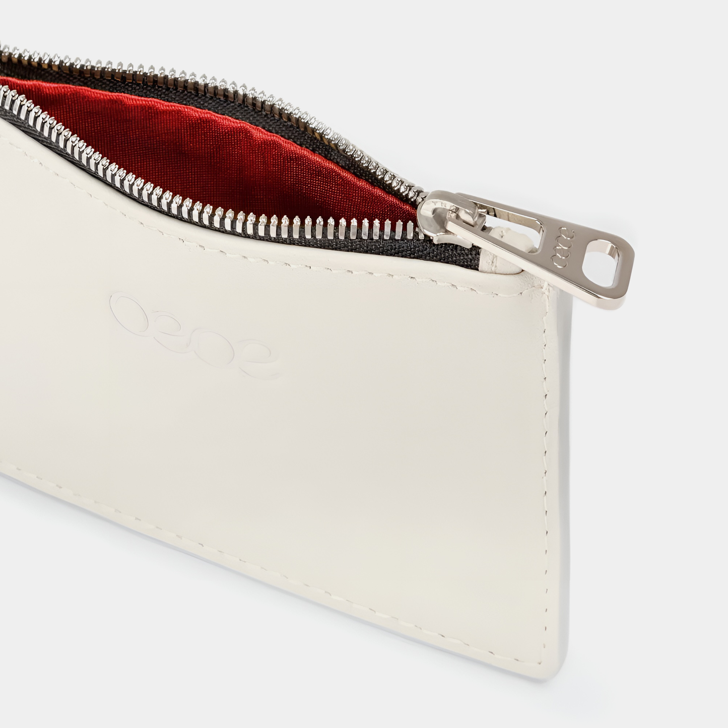 Cartera pequeña en piel de vacuno en color blanco para hombre