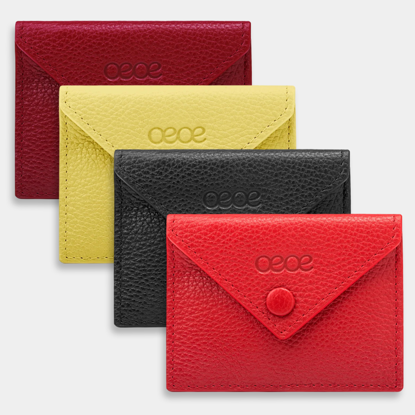 Cartera pequeña en piel de vacuno en color rojo para hombre