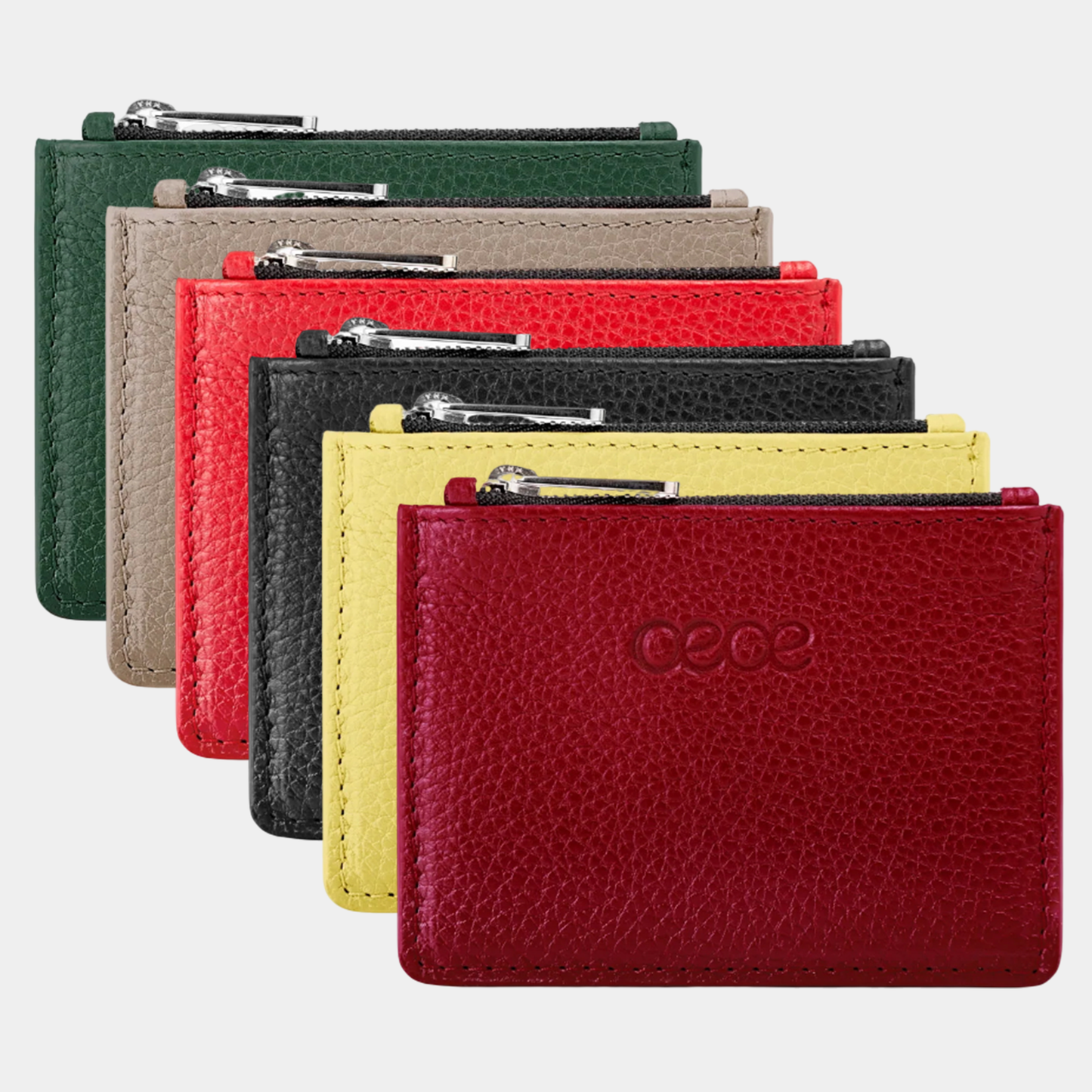 Cartera pequeña en piel de vacuno en color rojo para mujer