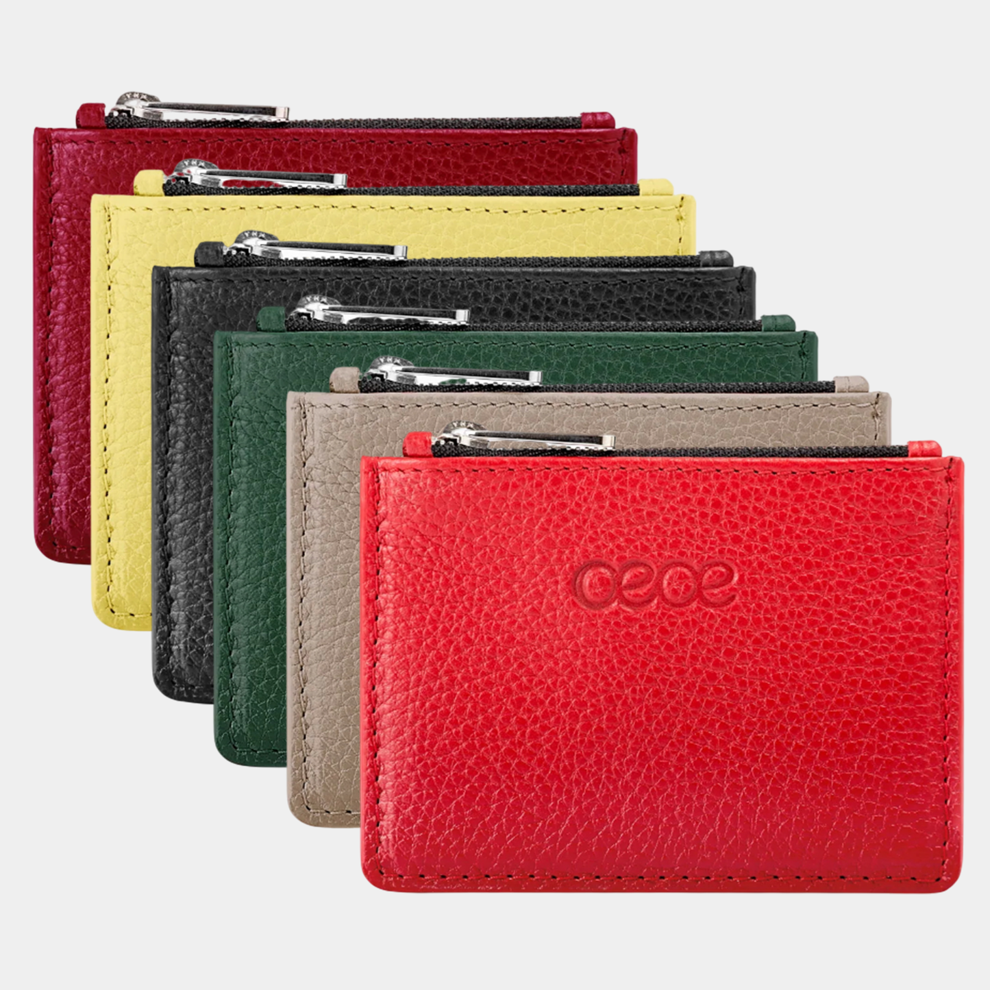 Cartera pequeña en piel de vacuno en color rojo para mujer