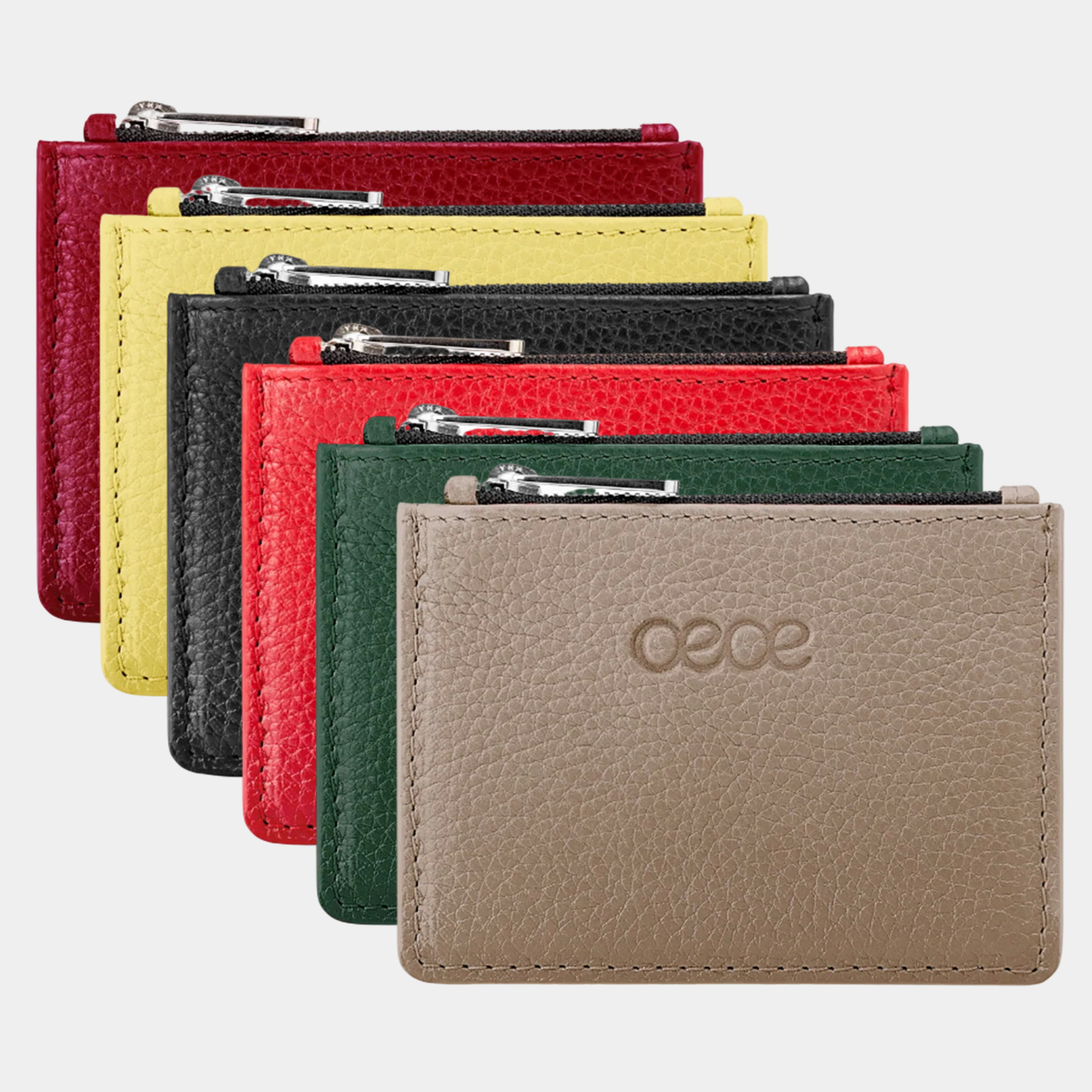 Cartera pequeña en piel de vacuno en color taupe para mujer