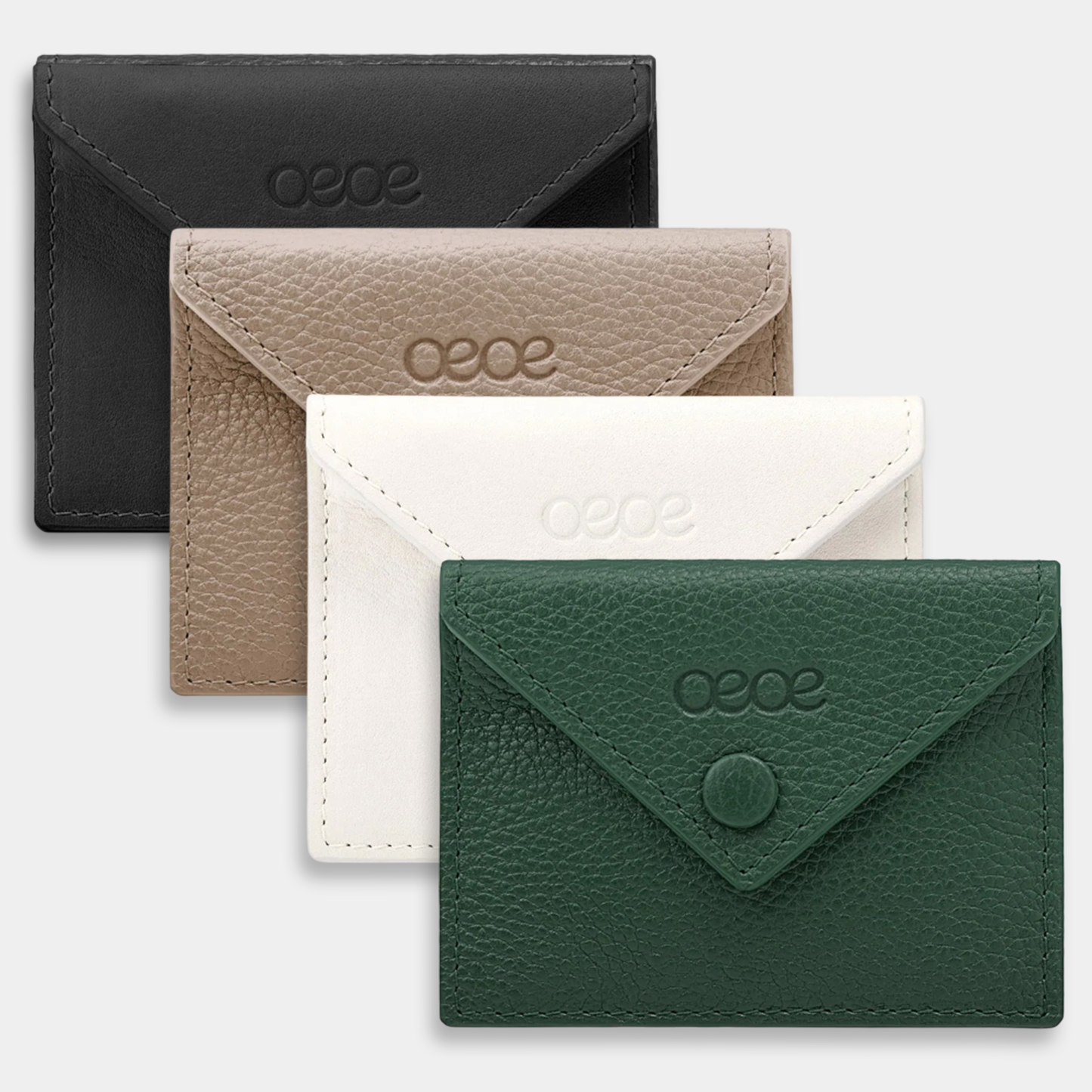 Cartera pequeña en piel de vacuno en color verde para mujer