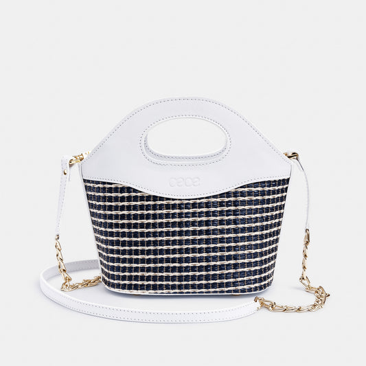 Microbolso pequeño en piel de vacuno en color blanco para mujer