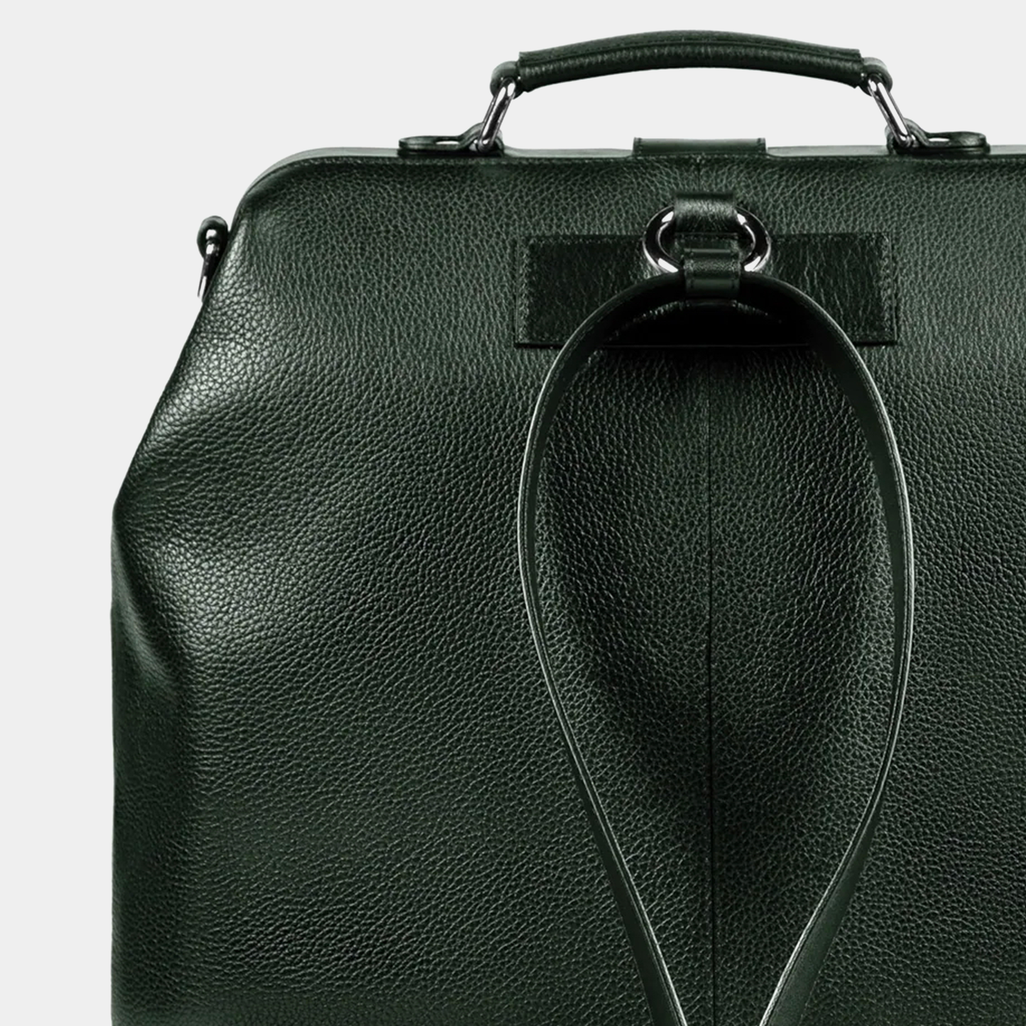 Mochila grande en piel de vacuno en color verde para hombre