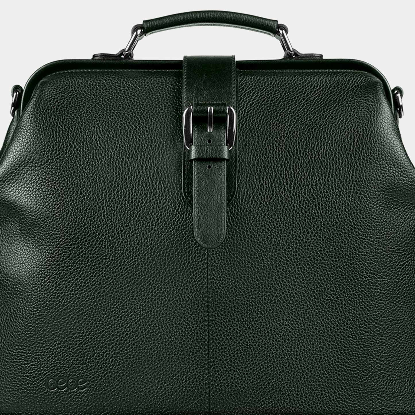 Mochila grande en piel de vacuno en color verde para hombre