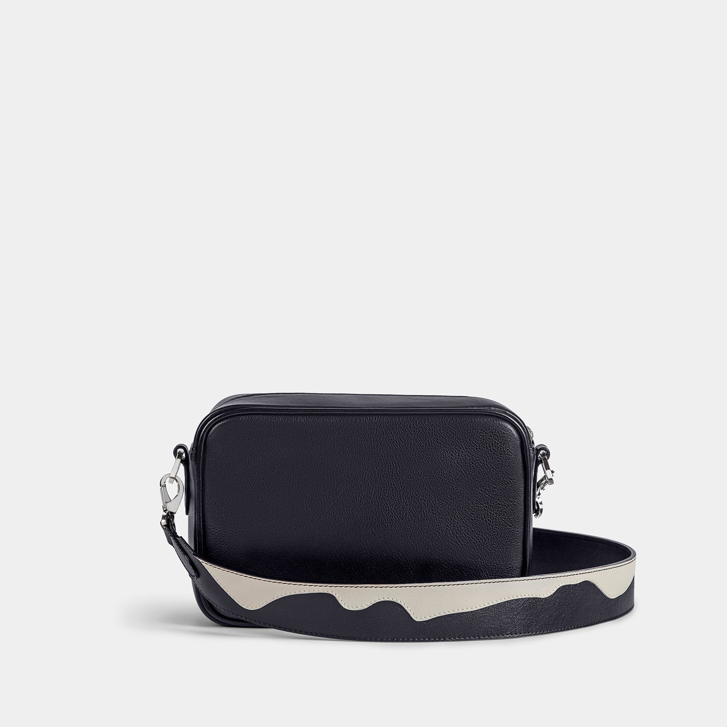 Bandolera pequeña en piel de vacuno en color azul (marino) para mujer