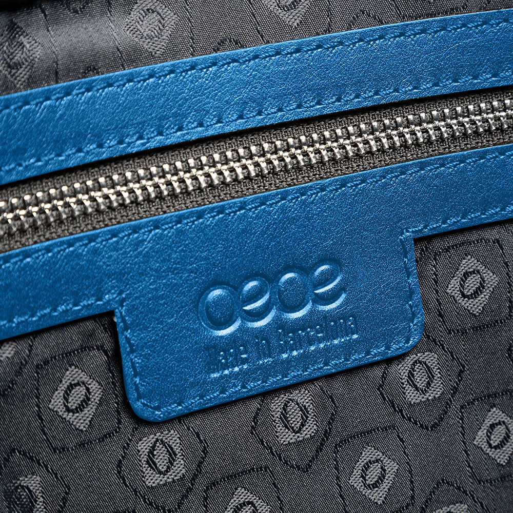 Bolso Ejecutivo  grande en piel de vacuno en color azul para hombre