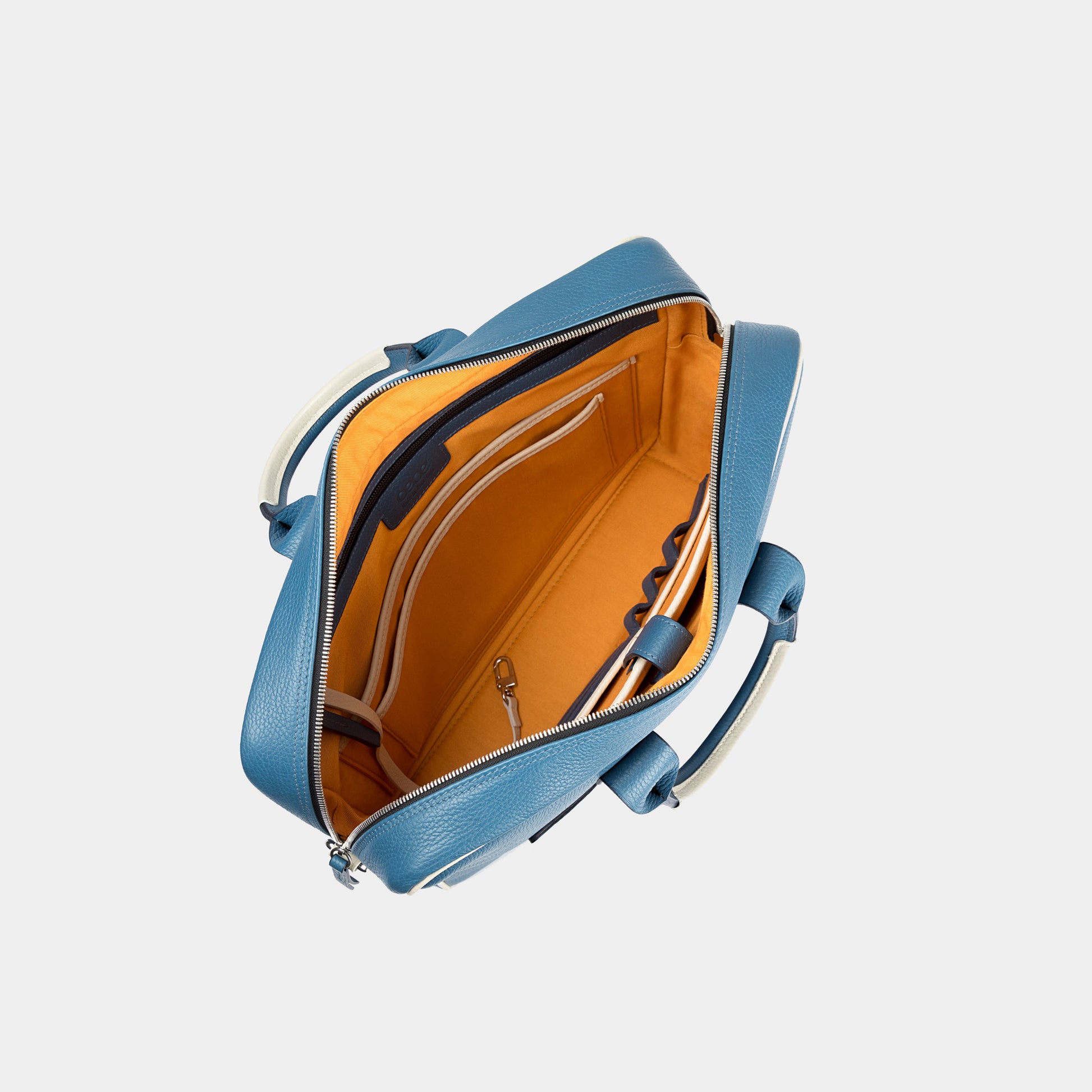 Bolso Ejecutivo  grande en piel de vacuno en color azul para hombre