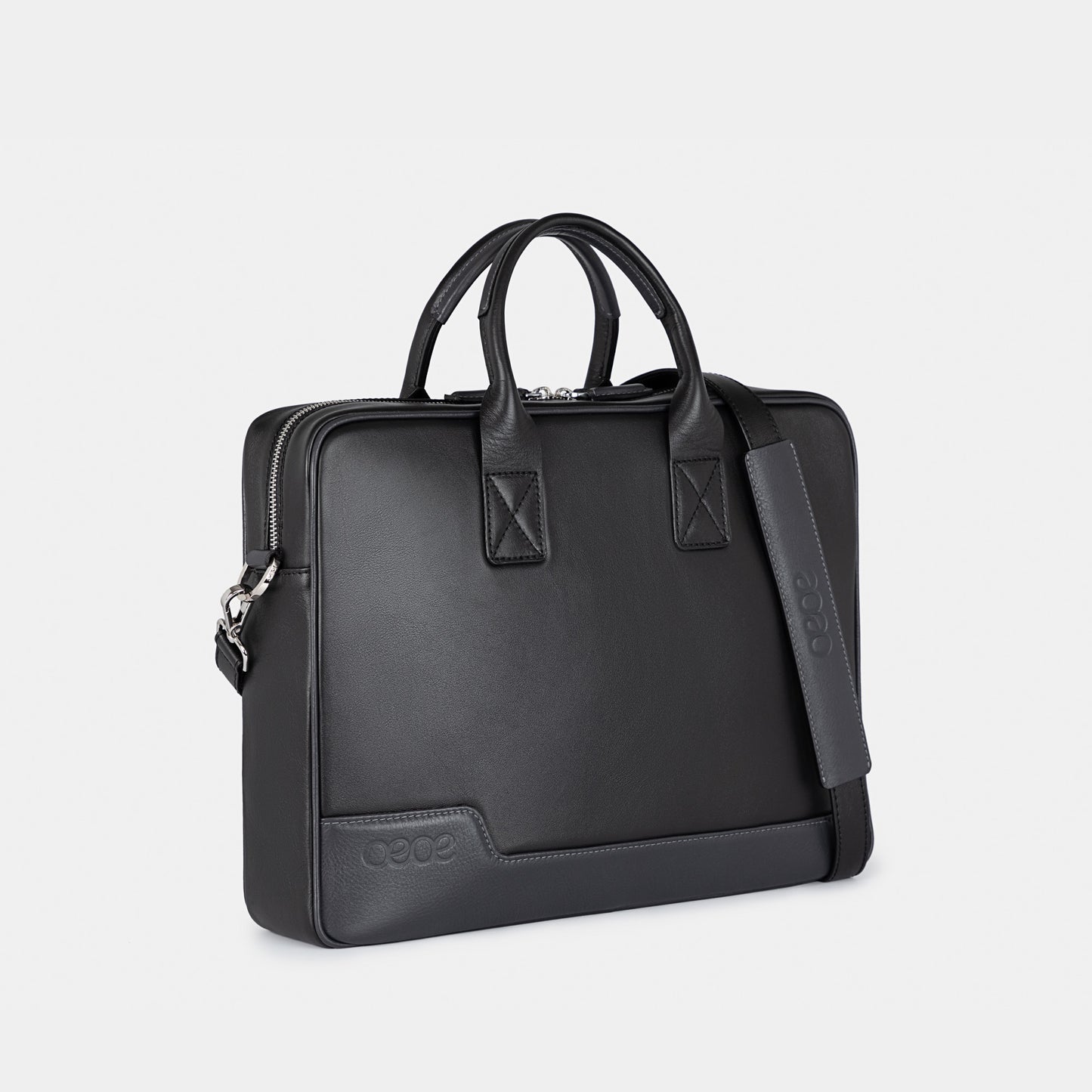 Bolso Ejecutivo  grande en piel de vacuno en color negro para hombre