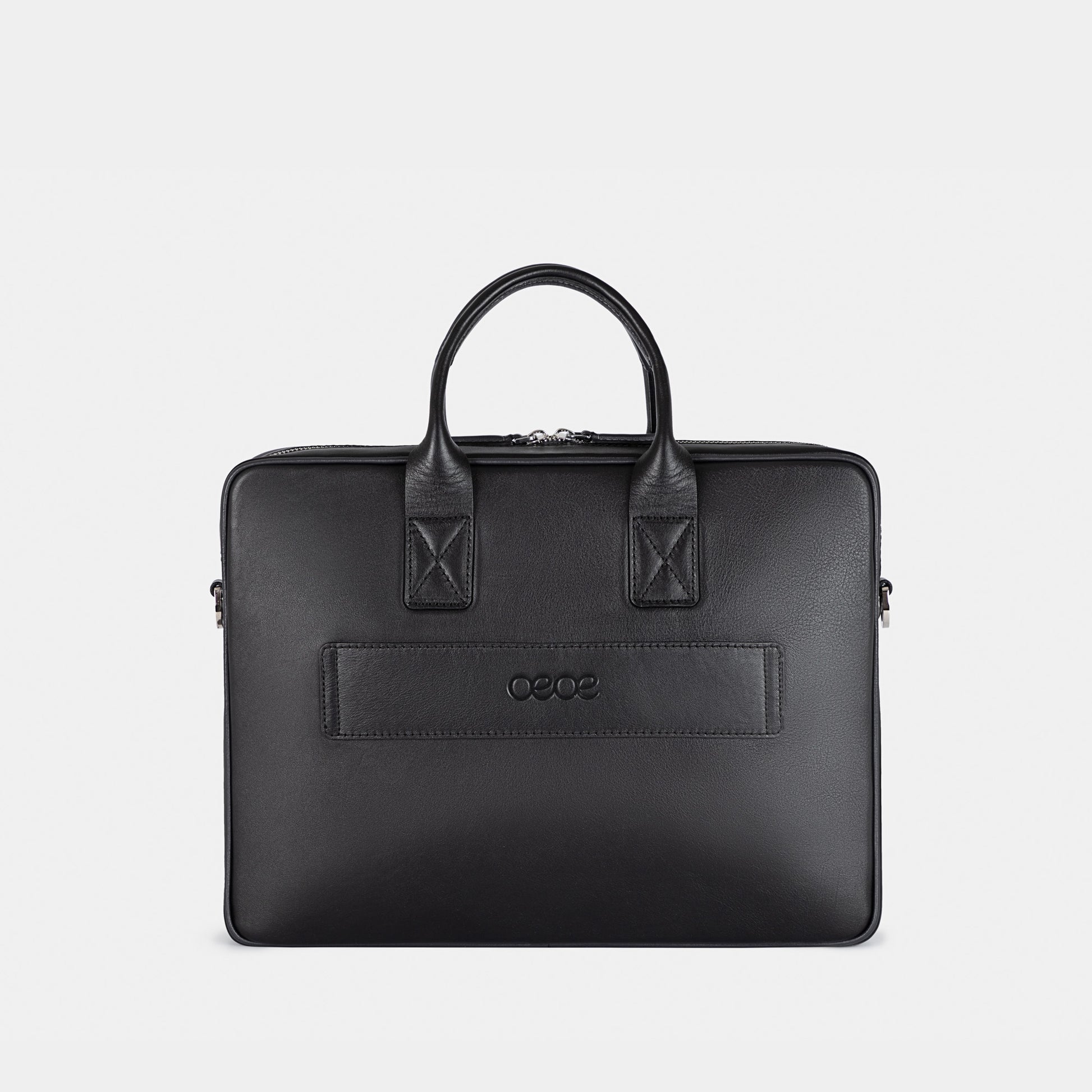 Bolso Ejecutivo  grande en piel de vacuno en color negro para hombre