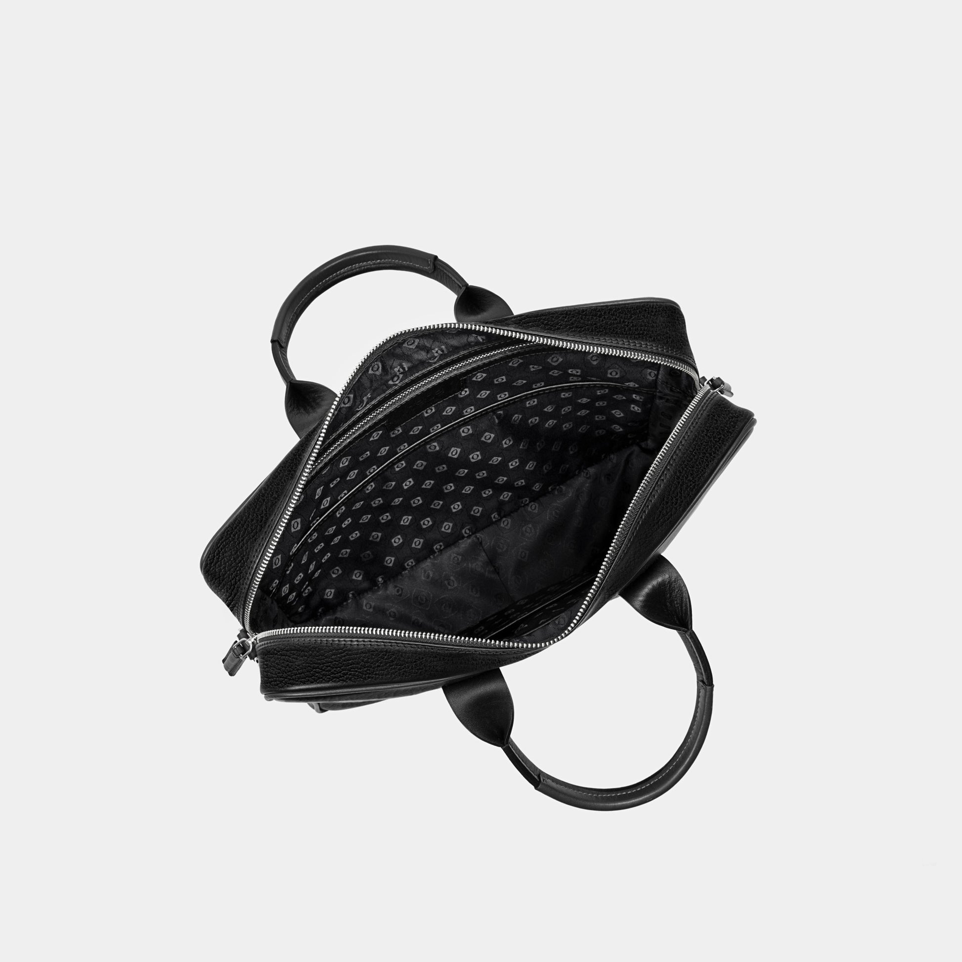 Bolso Ejecutivo  grande en piel de vacuno en color negro para hombre