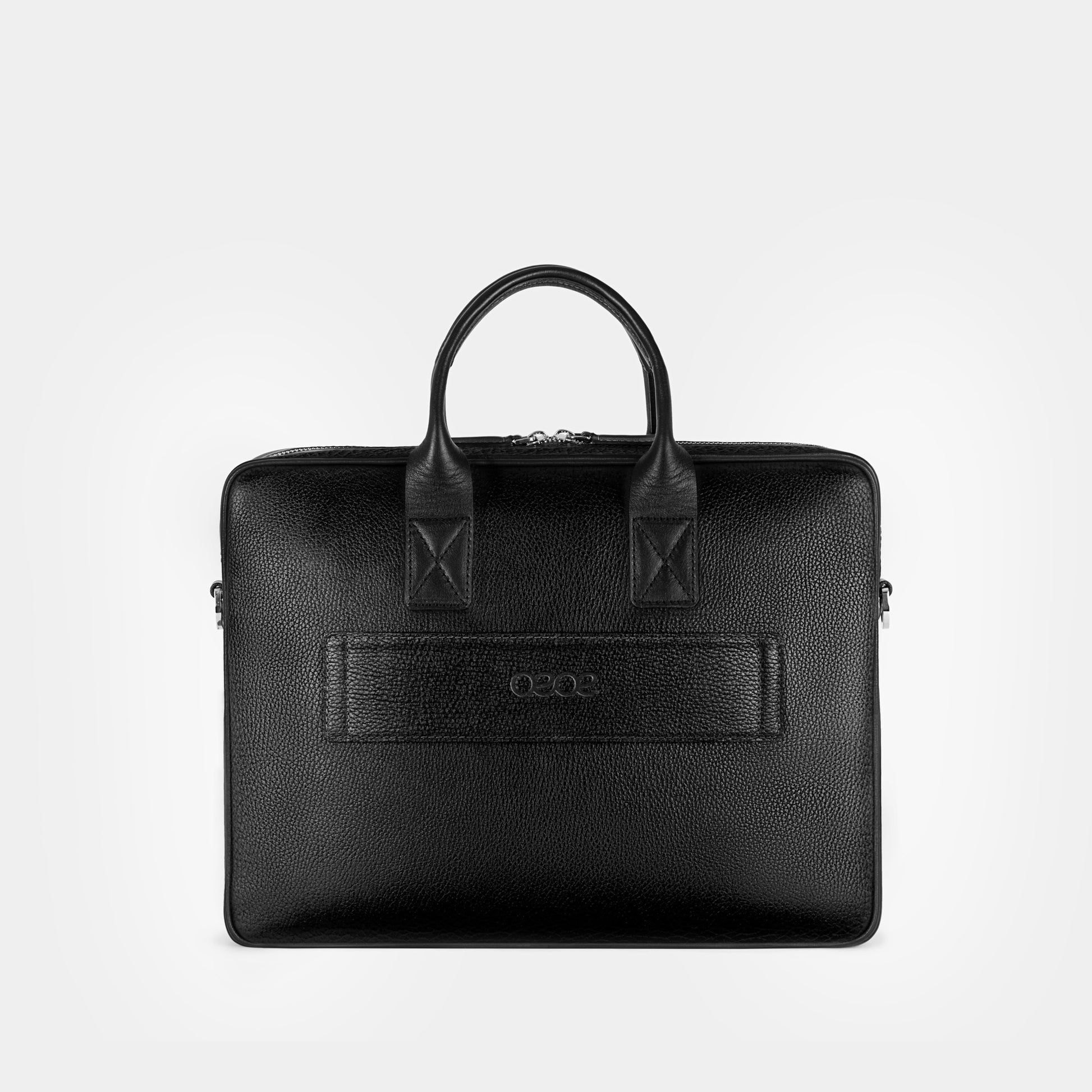 Bolso Ejecutivo  grande en piel de vacuno en color negro para hombre