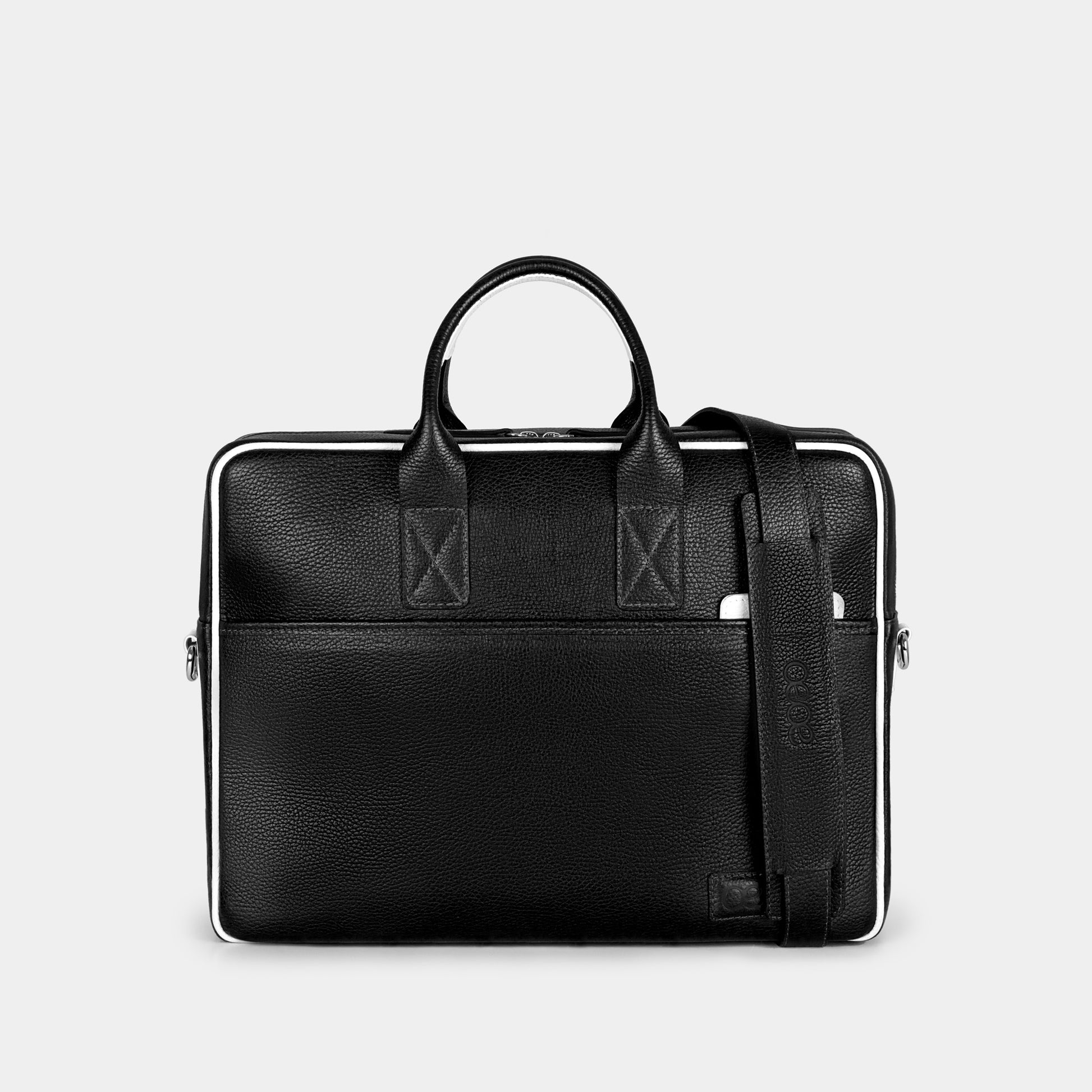 Bolso Ejecutivo  grande en piel de vacuno en color negro para hombre