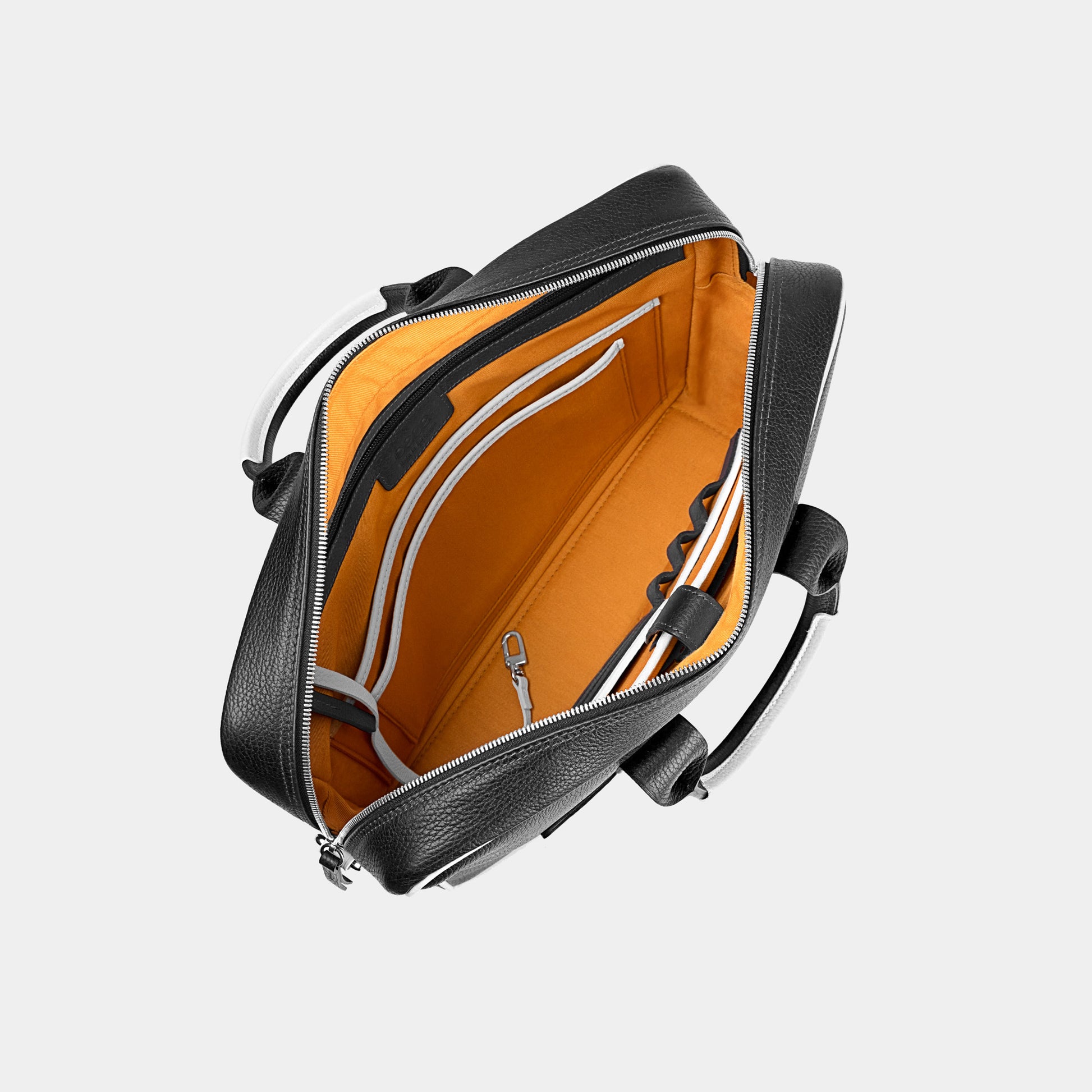 Bolso Ejecutivo  grande en piel de vacuno en color negro para hombre