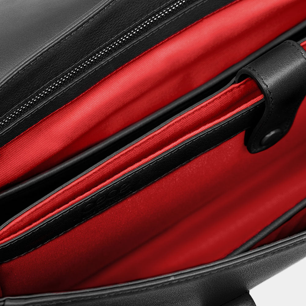 Bolso Ejecutivo grande en piel de vacuno en color negro para mujer