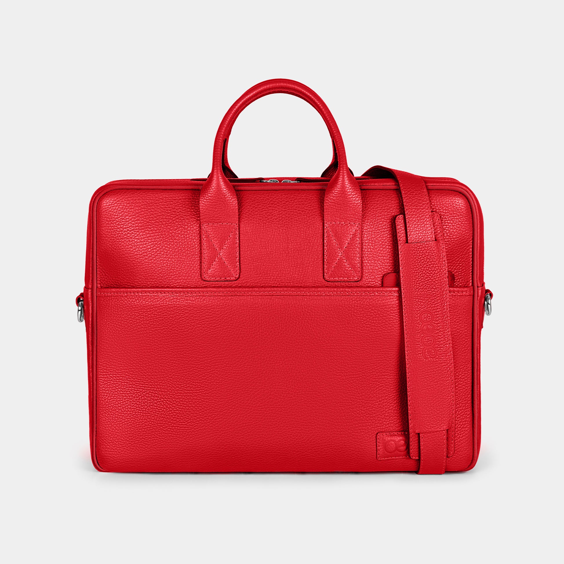 Bolso Ejecutivo  grande en piel de vacuno en color roja para hombre