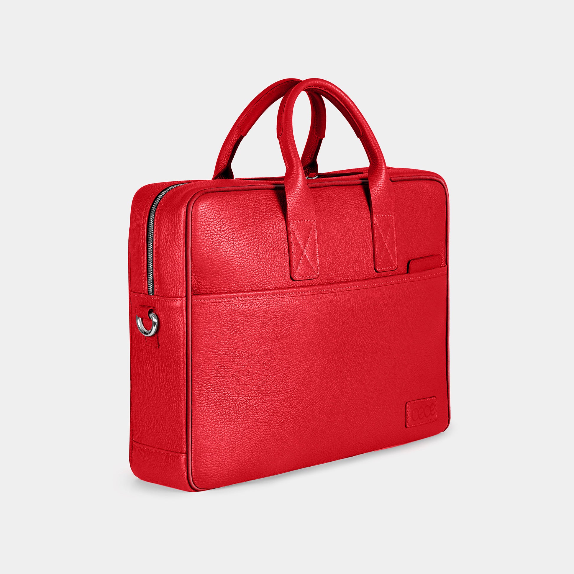 Bolso Ejecutivo  grande en piel de vacuno en color roja para hombre