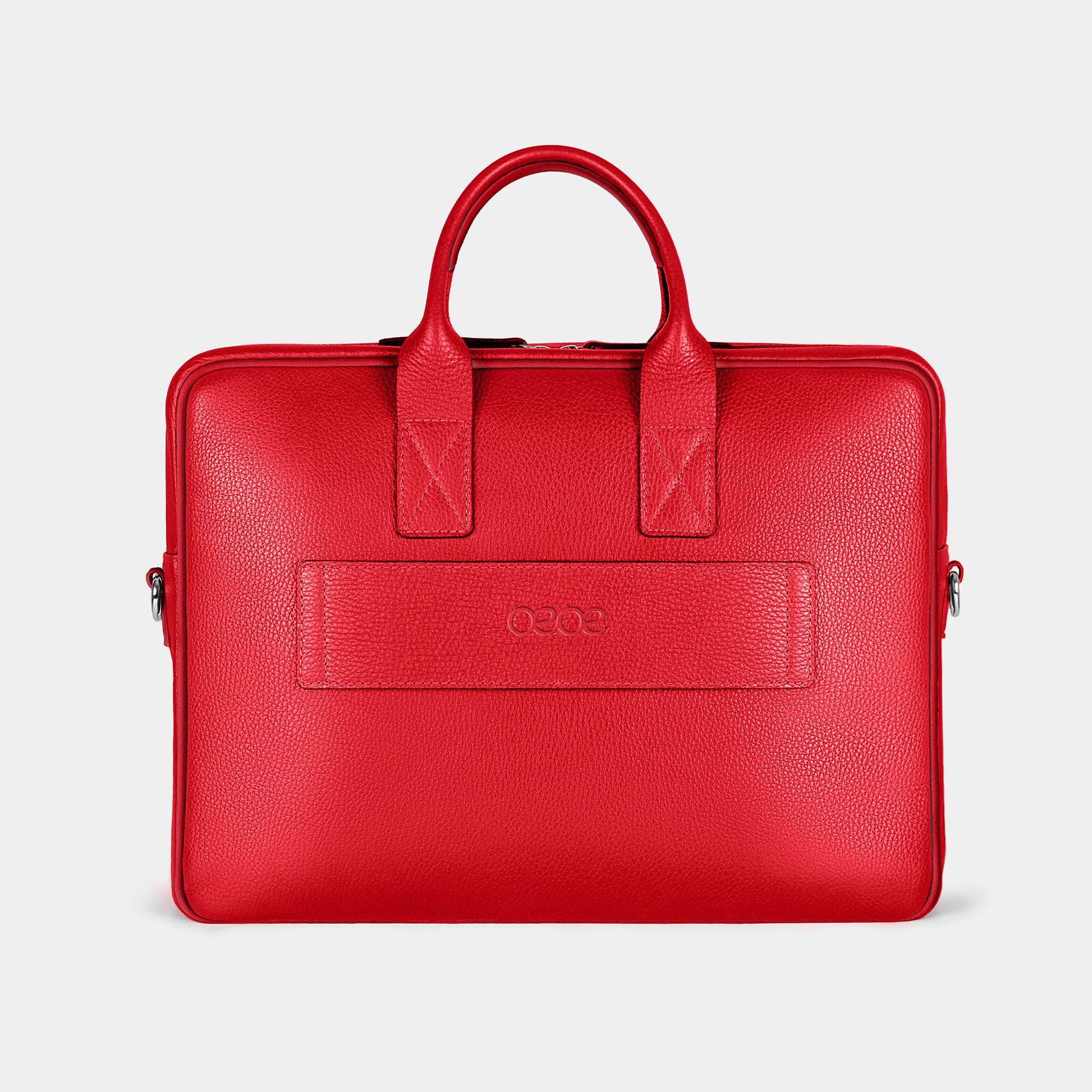 Bolso Ejecutivo  grande en piel de vacuno en color roja para hombre