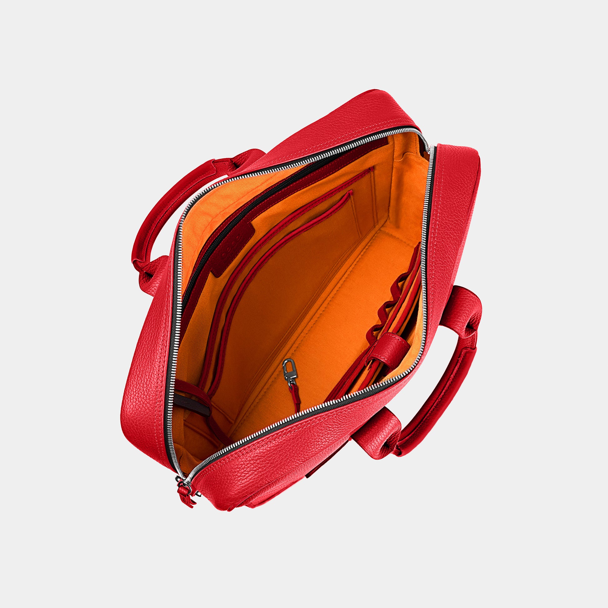 Bolso Ejecutivo  grande en piel de vacuno en color roja para hombre