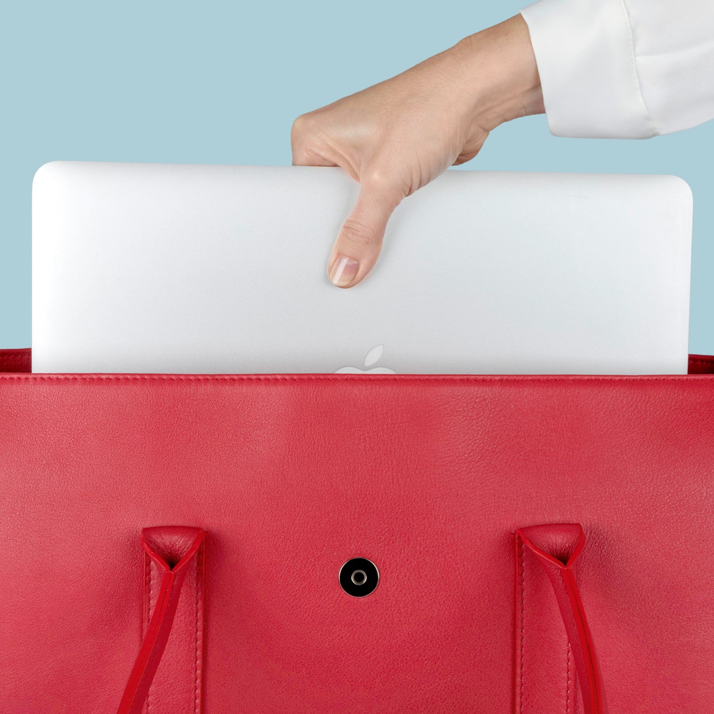 Bolso Ejecutivo grande en piel de vacuno en color rojo para mujer