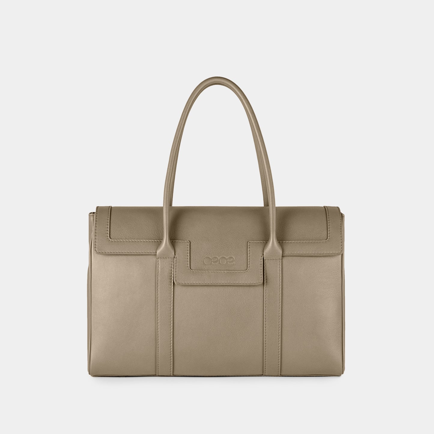 Bolso Ejecutivo grande en piel de vacuno en color taupe para mujer