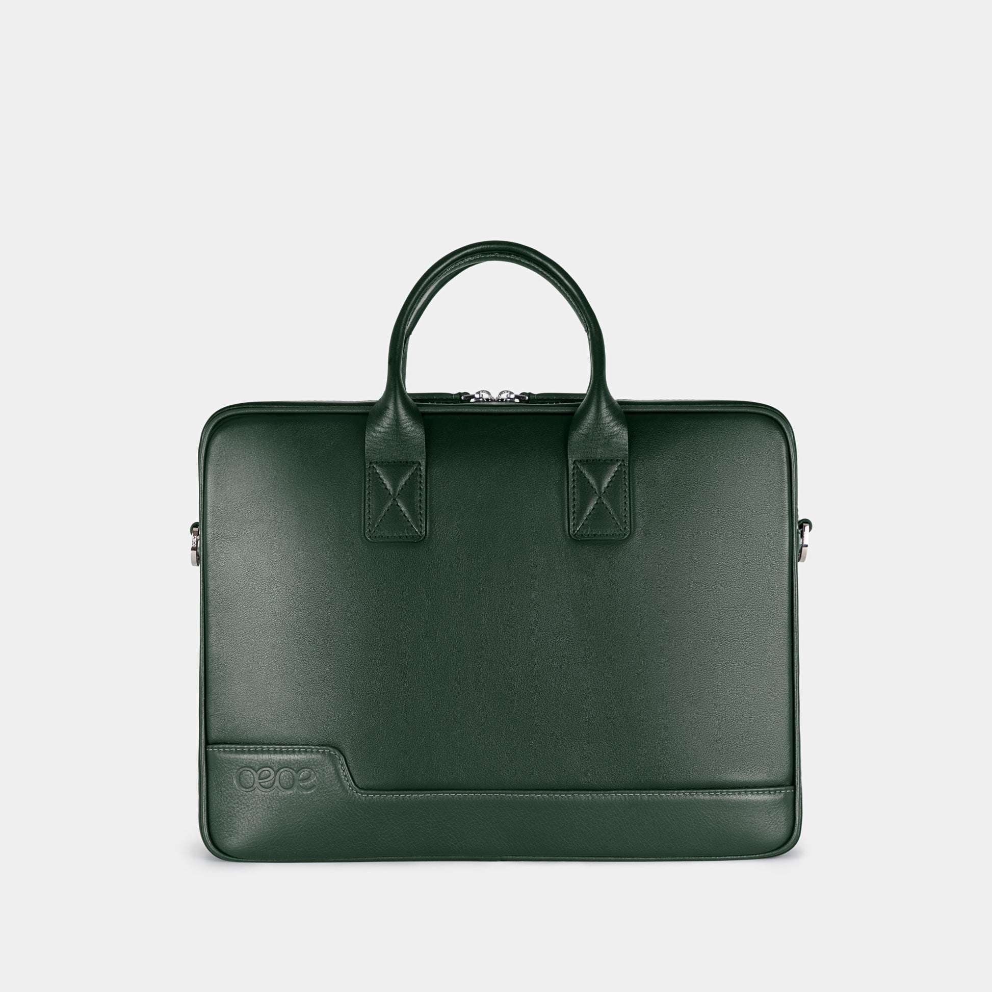 Bolso Ejecutivo  grande en piel de vacuno en color  verde para hombre