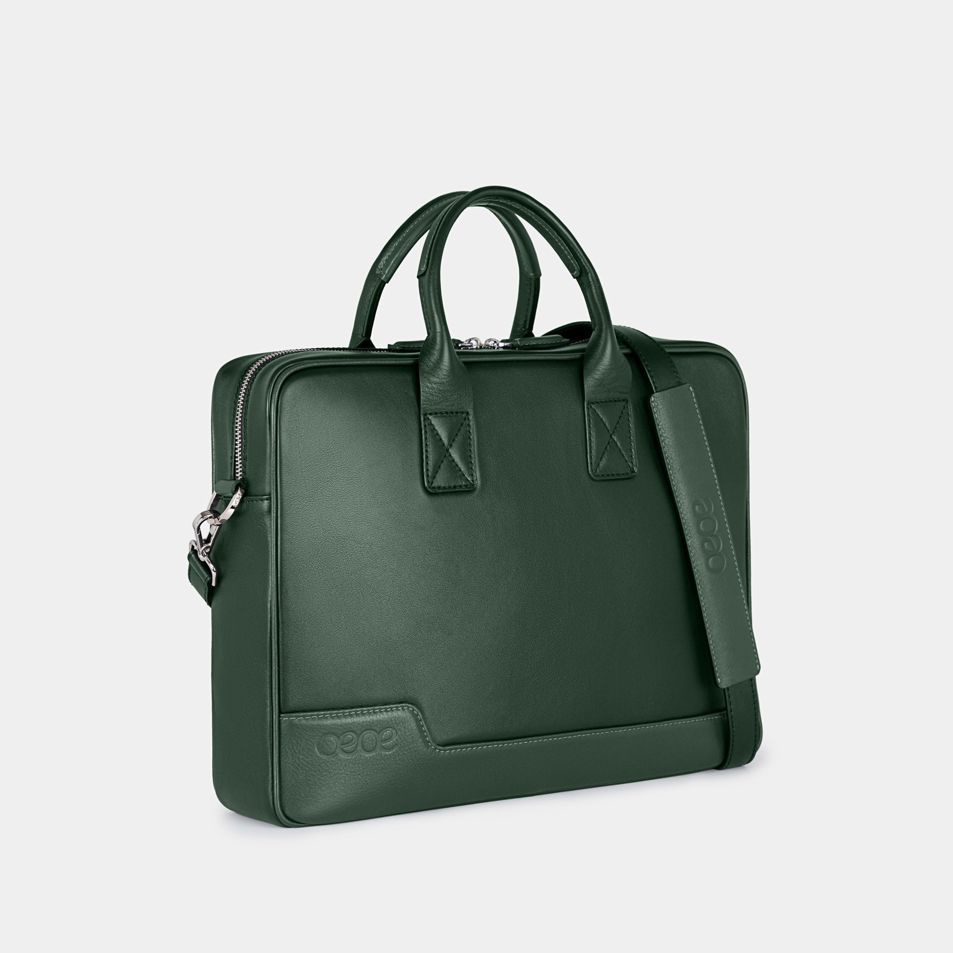 Bolso Ejecutivo  grande en piel de vacuno en color  verde para hombre