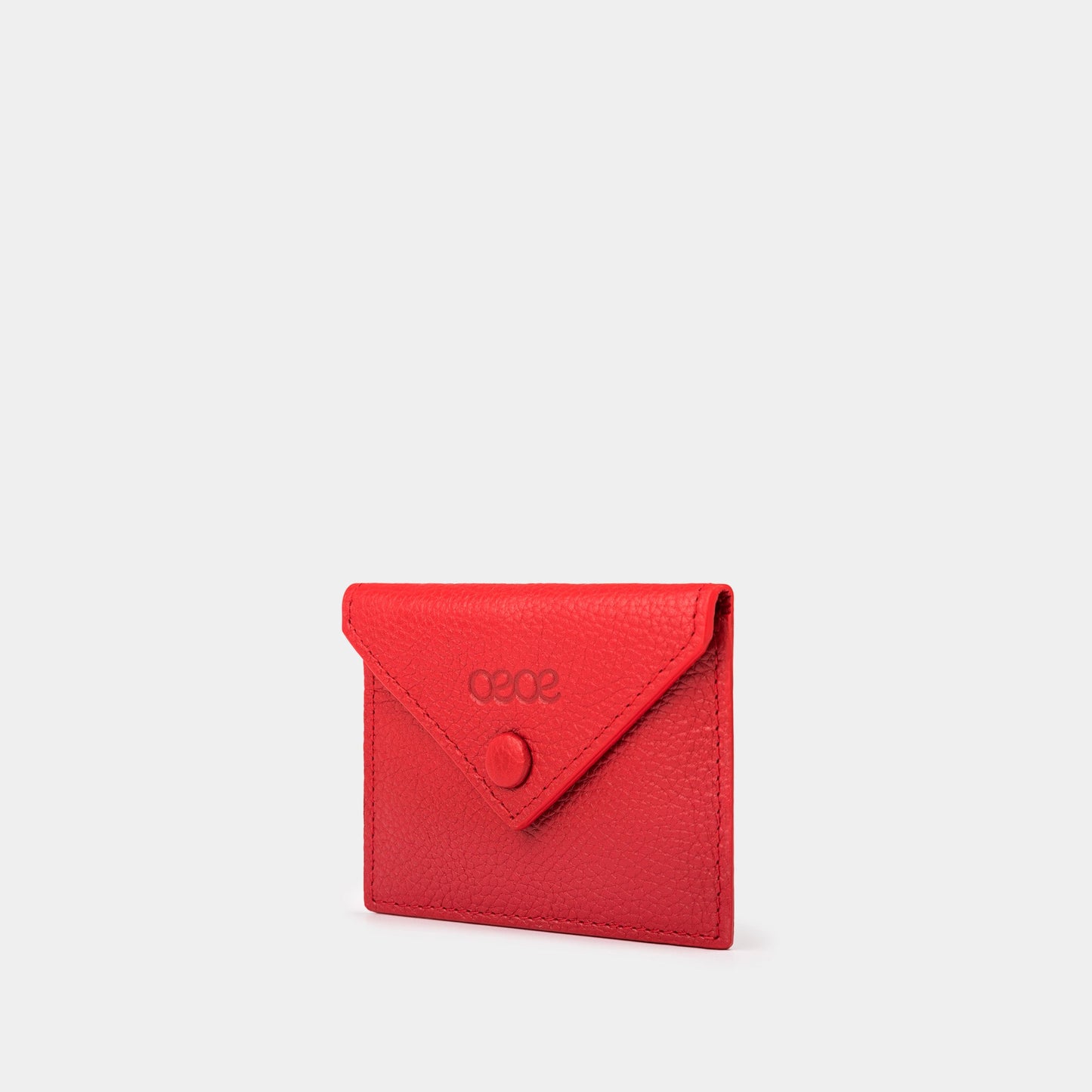 Cartera pequeña en piel de vacuno en color rojo para hombre