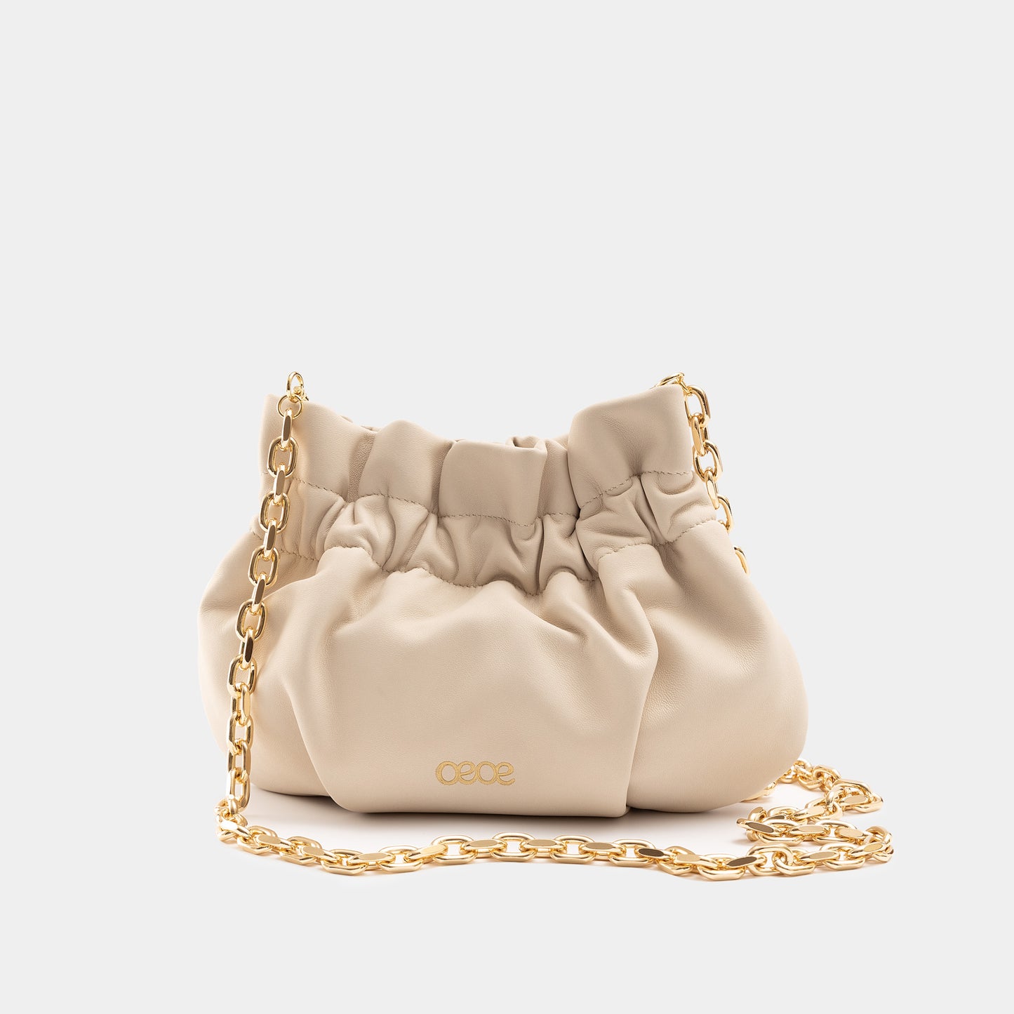 Minibolso pequeño en piel de cordero en color blanco para mujer