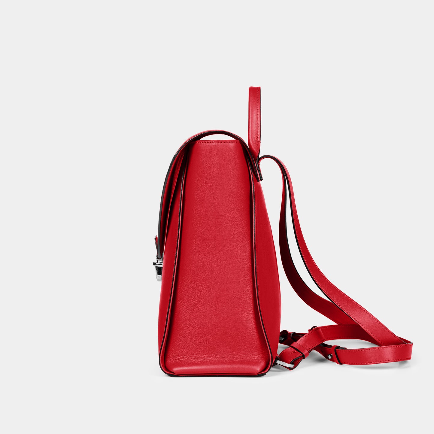 Mochila grande en piel de vacuno en color rojo para mujer