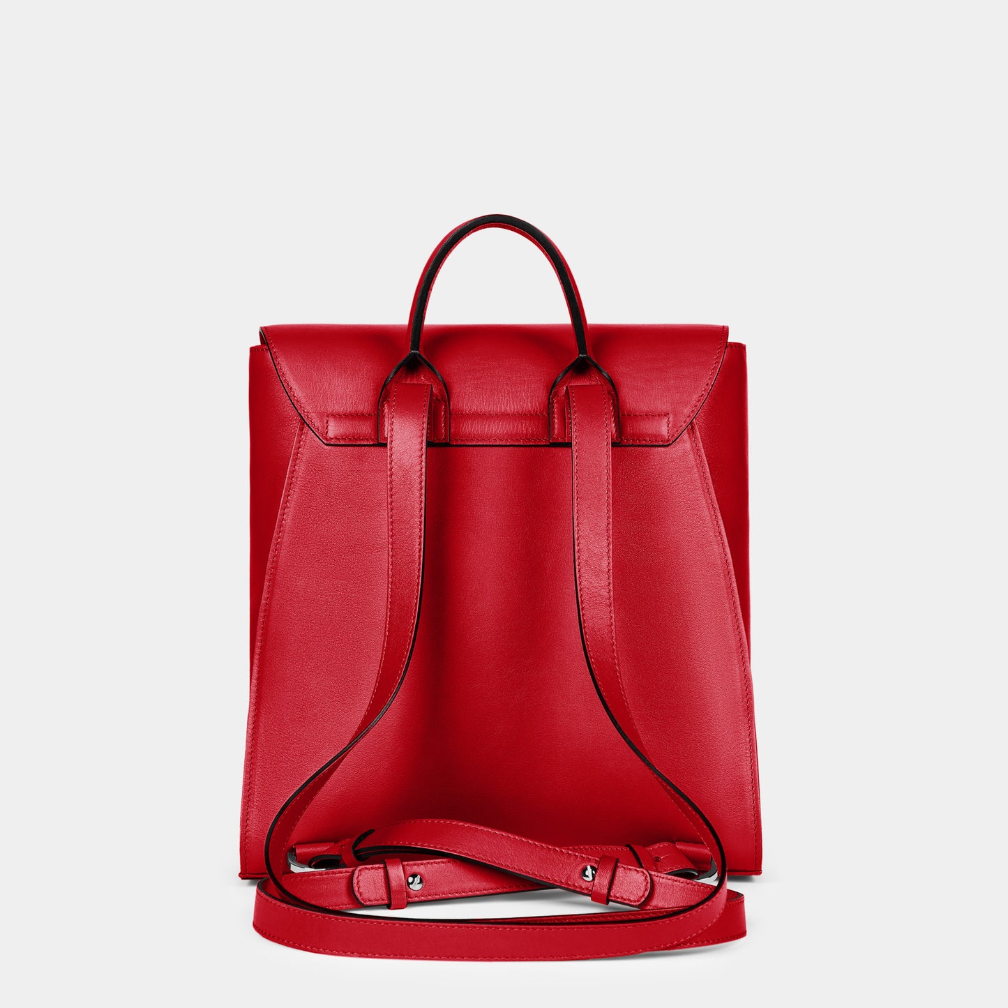 Mochila grande en piel de vacuno en color rojo para mujer