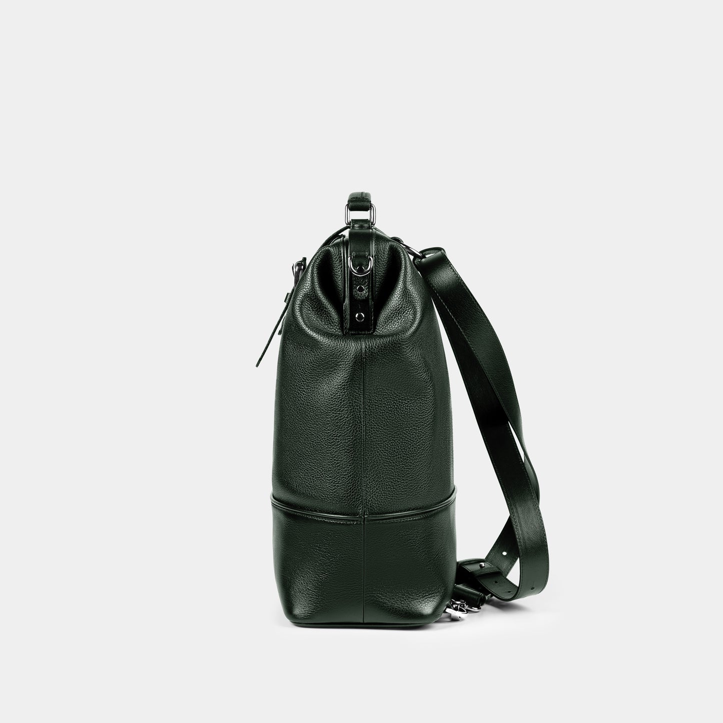 Mochila grande en piel de vacuno en color verde para hombre