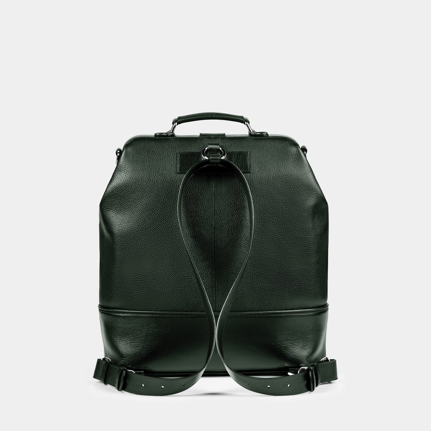 Mochila grande en piel de vacuno en color verde para hombre