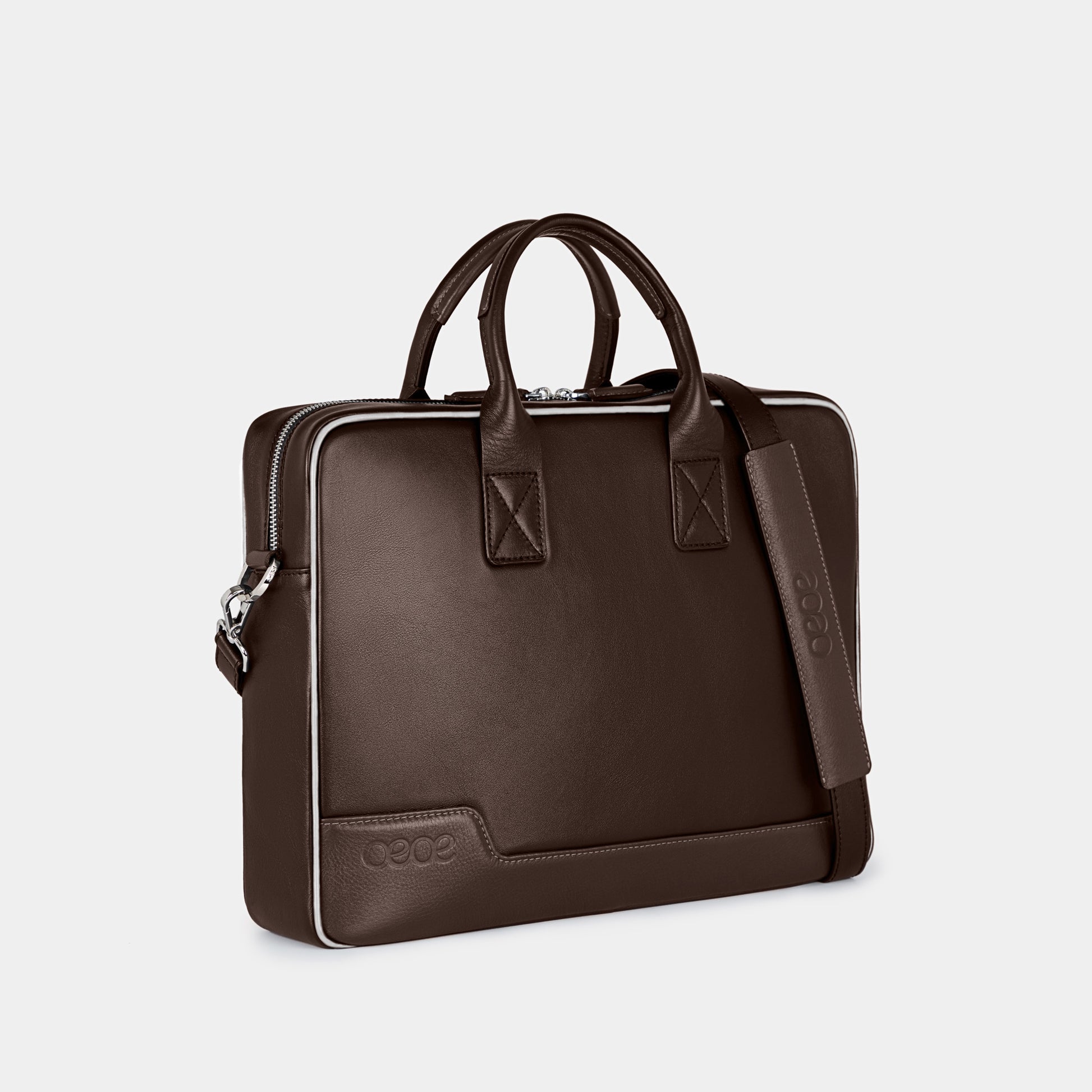 Bolso Ejecutivo  grande en piel de vacuno en color marrón para hombre