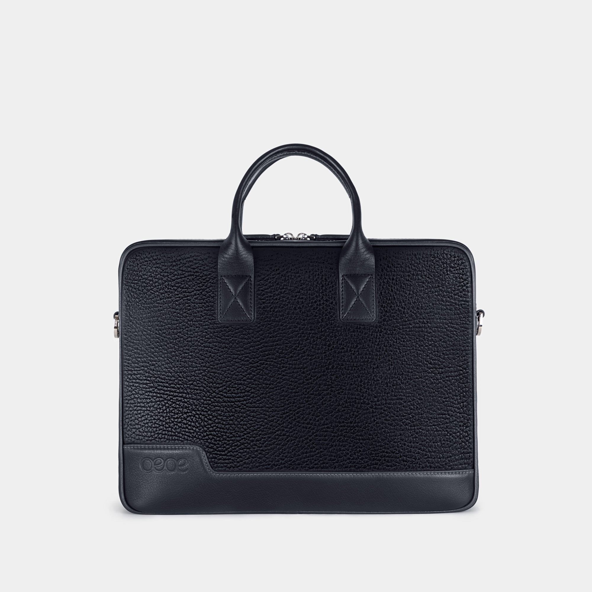 Bolso Ejecutivo  grande en piel de vacuno en color azul para hombre