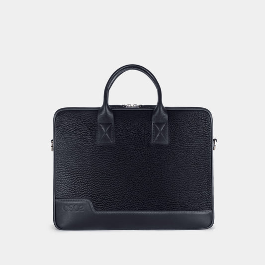 Bolso Ejecutivo  grande en piel de vacuno en color azul para hombre