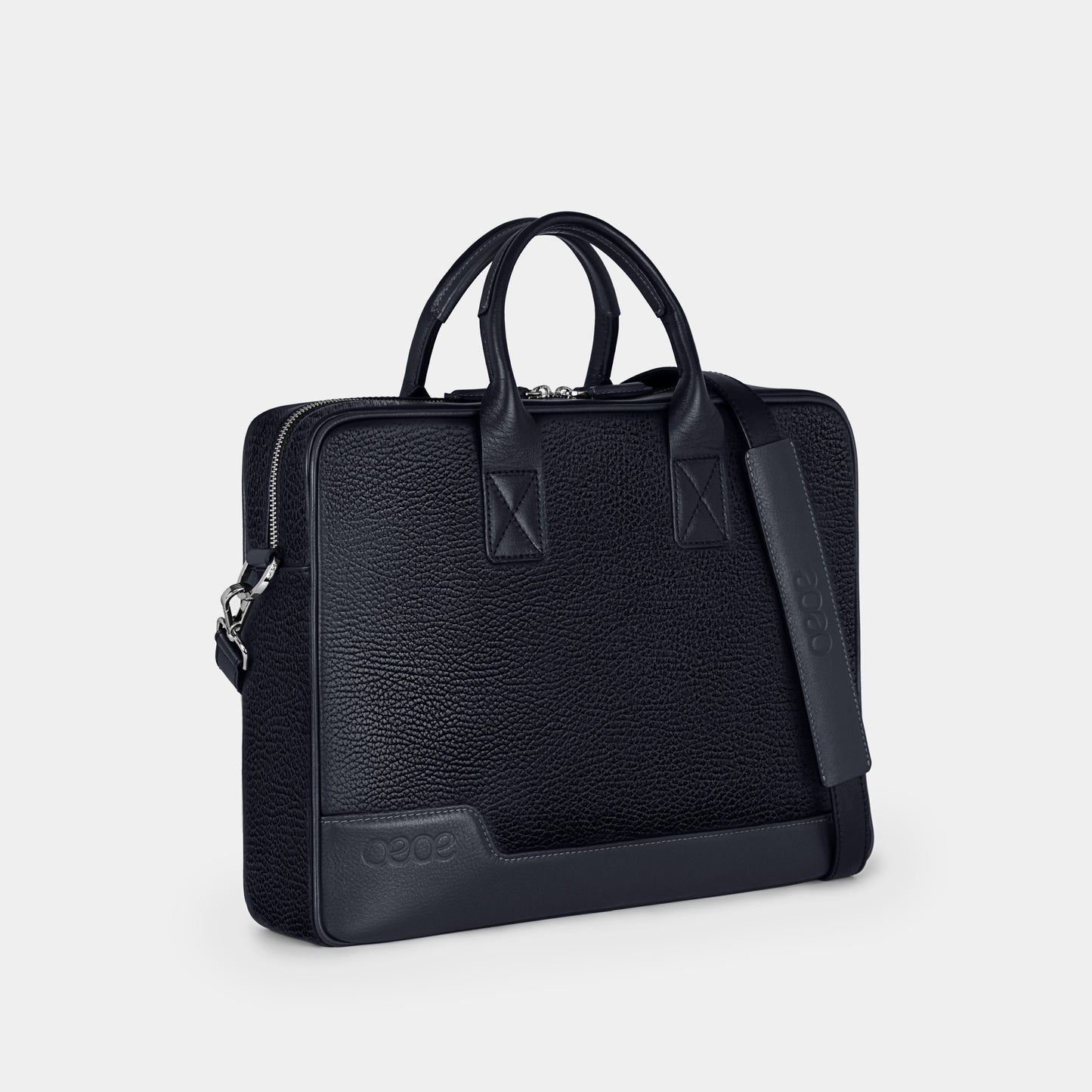 Bolso Ejecutivo  grande en piel de vacuno en color azul para hombre