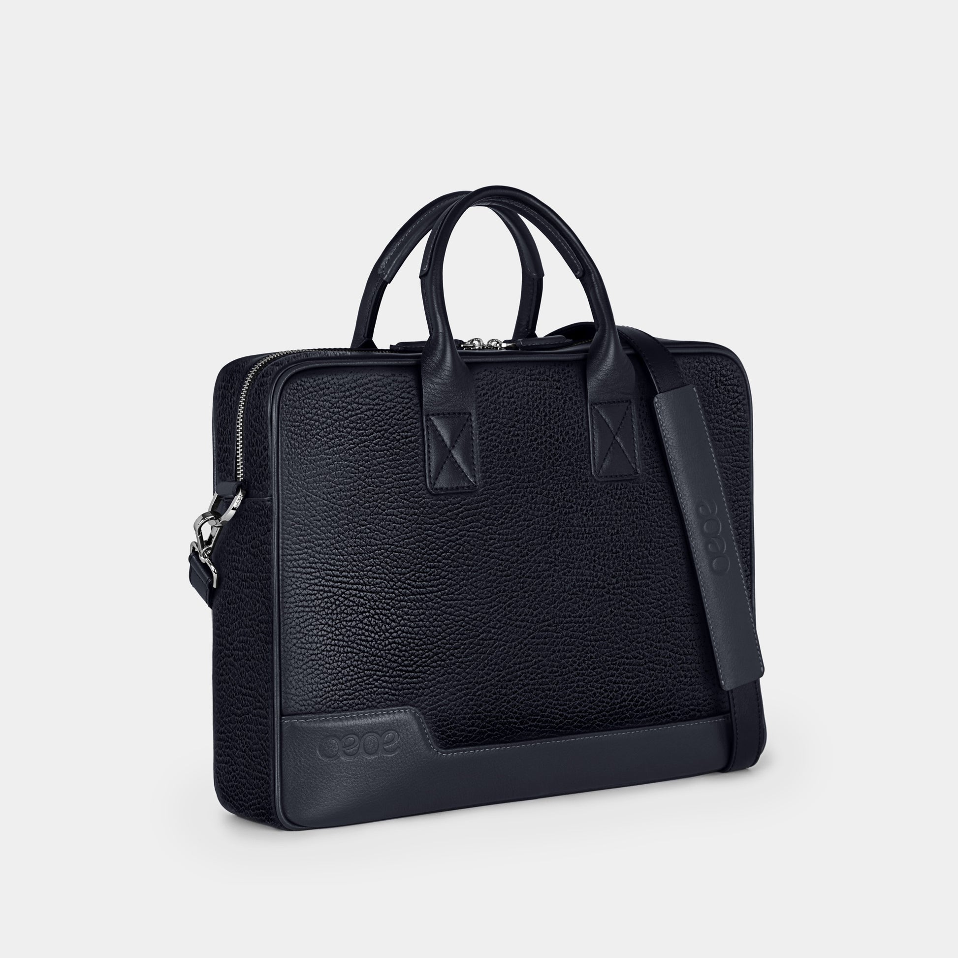 Bolso Ejecutivo  grande en piel de vacuno en color azul para hombre