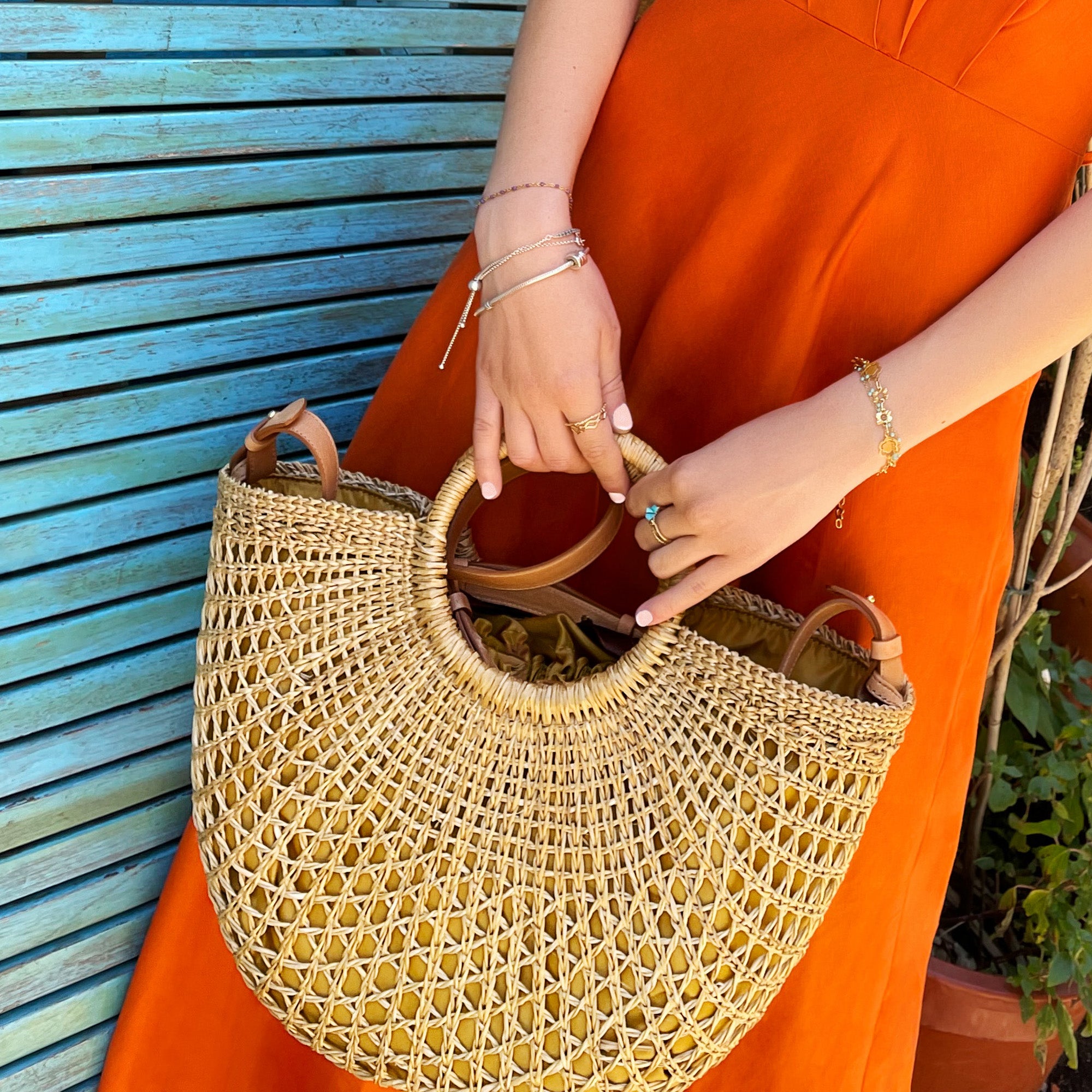 Bolso Capazo grande en piel de vacuno en color marrón para mujer
