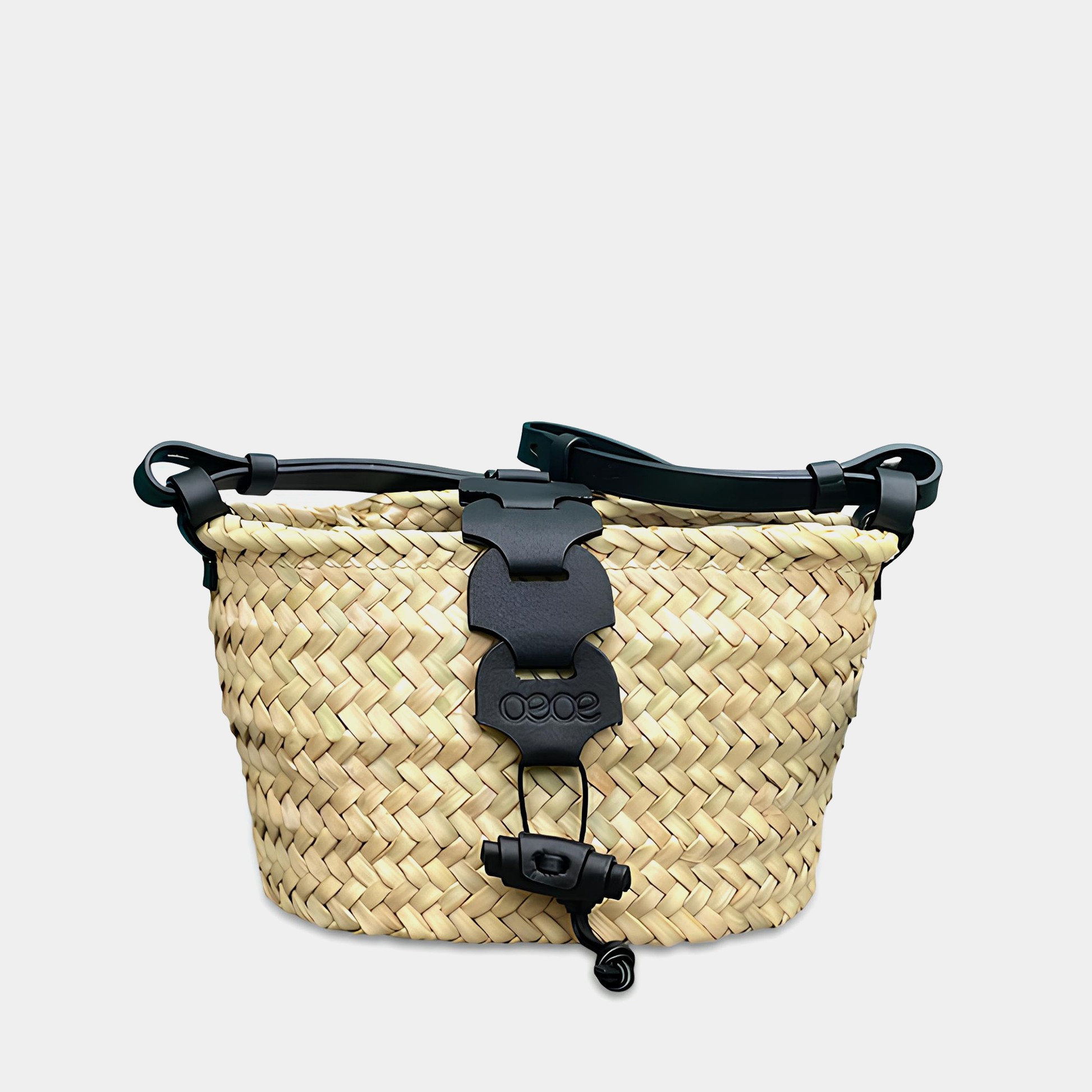 Bolso Capazo pequeño en piel de ternera en color natural/negra para mujer