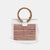 Bolso Mini Pequeño en Rafia de Colores y Piel Blanca para Mujer