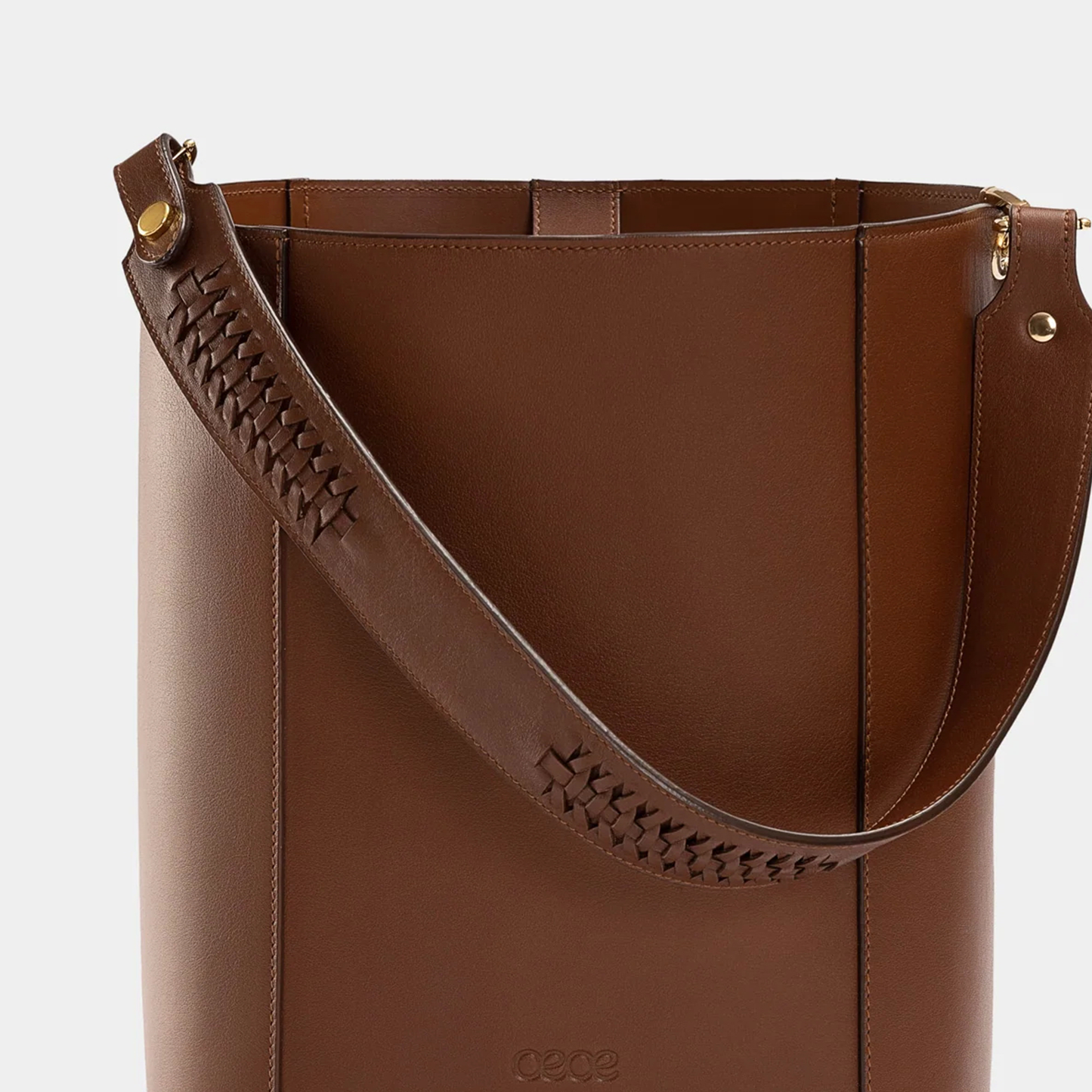 Bolso Shopper  grande en piel de vacuno en color marrón para mujer