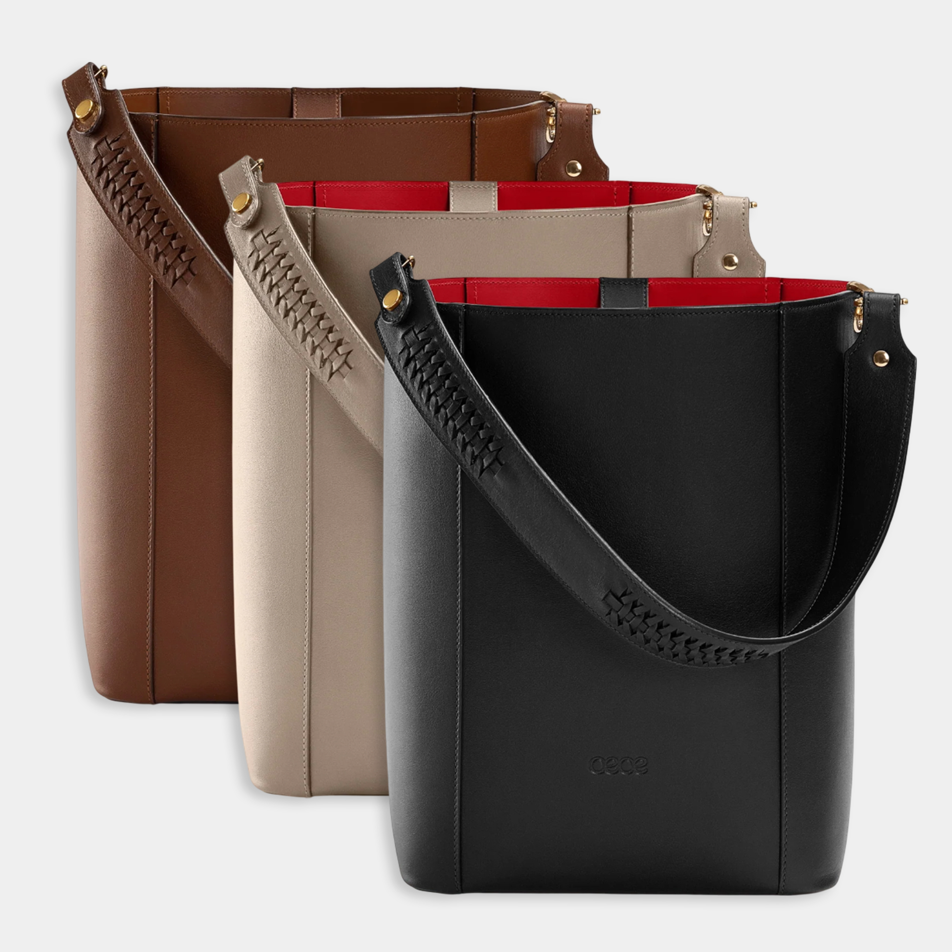 Bolso Shopper  grande en piel de vacuno en color negro para mujer